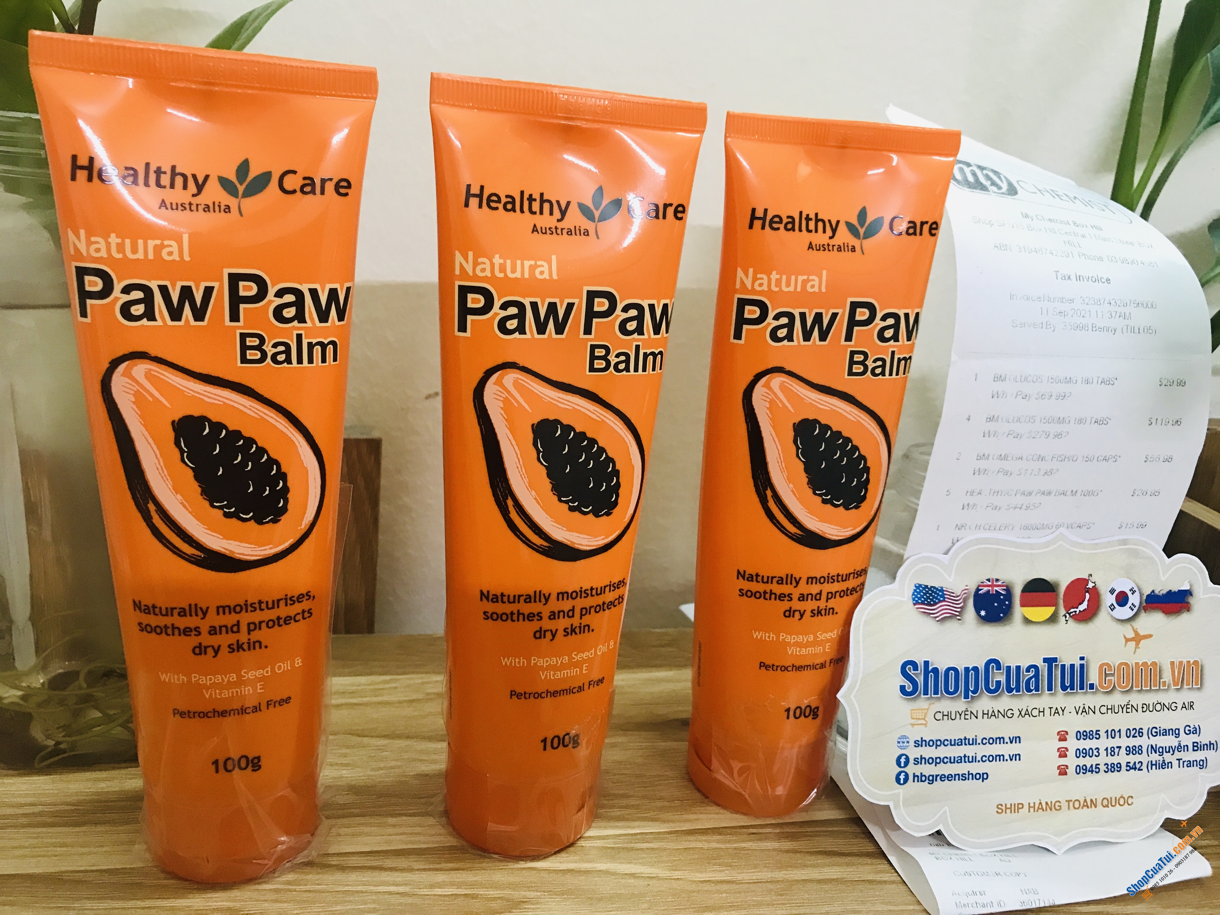 Kem dưỡng da khô, kem đu đủ đa năng Healthy Care Paw Paw Balm 100g - làm dịu và bảo vệ da khô một cách tự nhiên, cho môi, tay, gót chân và các vùng, dùng được cho trẻ sơ sinh
