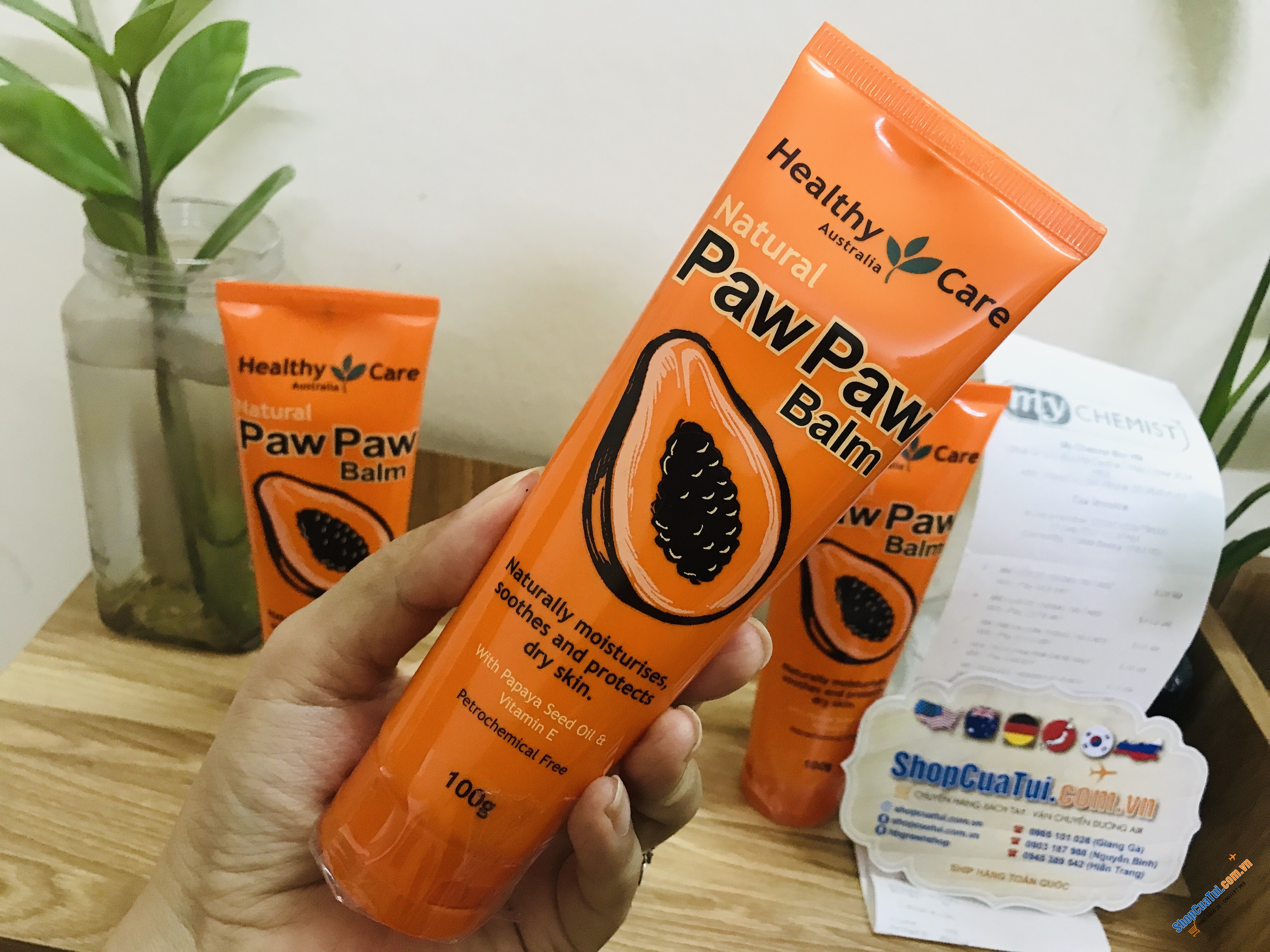 Kem dưỡng da khô, kem đu đủ đa năng Healthy Care Paw Paw Balm 100g - làm dịu và bảo vệ da khô một cách tự nhiên, cho môi, tay, gót chân và các vùng, dùng được cho trẻ sơ sinh