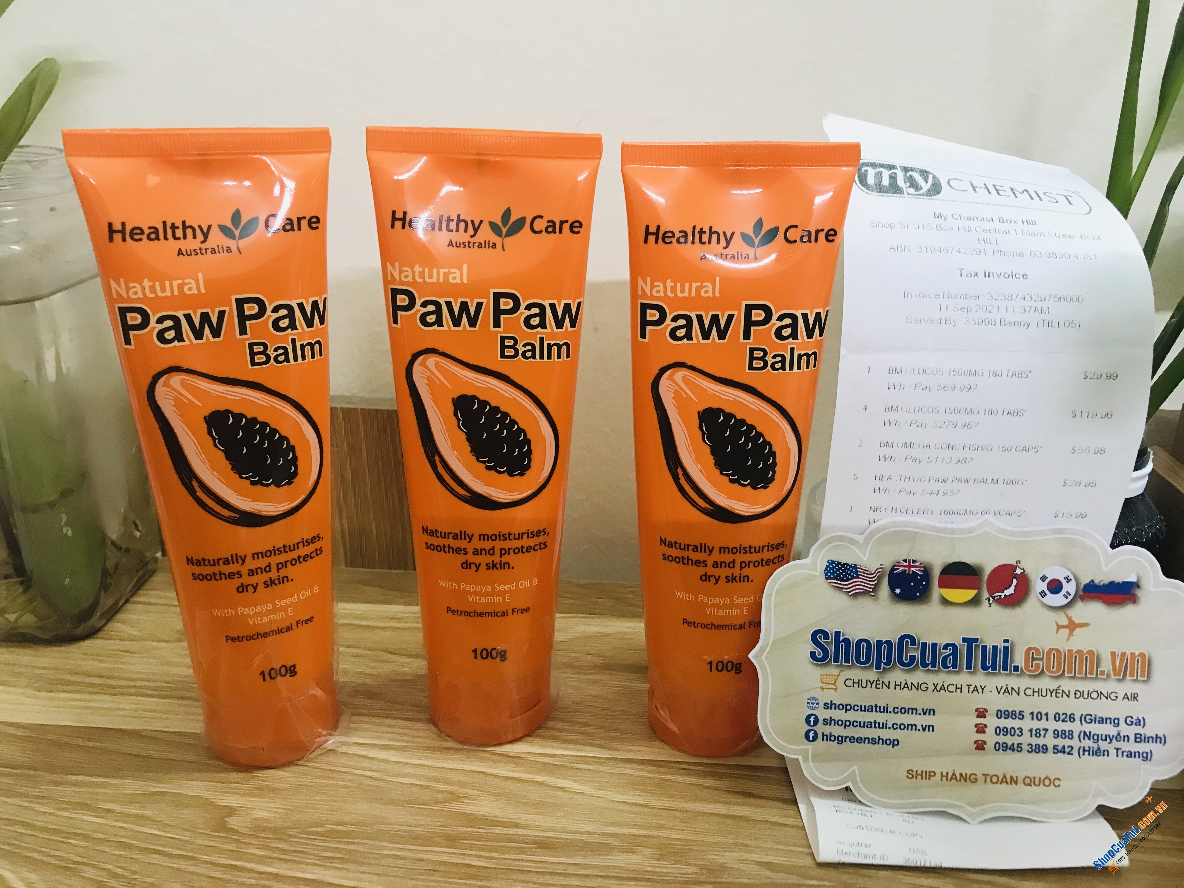 Kem dưỡng da khô, kem đu đủ đa năng Healthy Care Paw Paw Balm 100g - làm dịu và bảo vệ da khô một cách tự nhiên, cho môi, tay, gót chân và các vùng, dùng được cho trẻ sơ sinh