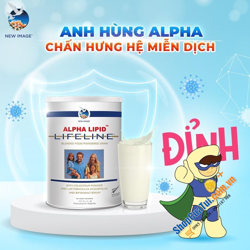 Sữa Non Alpha Lipid Lifeline 450gr - Sữa non cho người ốm, Ung thư, bệnh hiểm nghèo