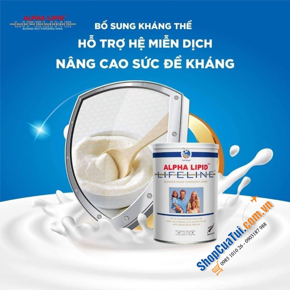 Sữa Non Alpha Lipid Lifeline 450gr - Sữa non cho người ốm, Ung thư, bệnh hiểm nghèo