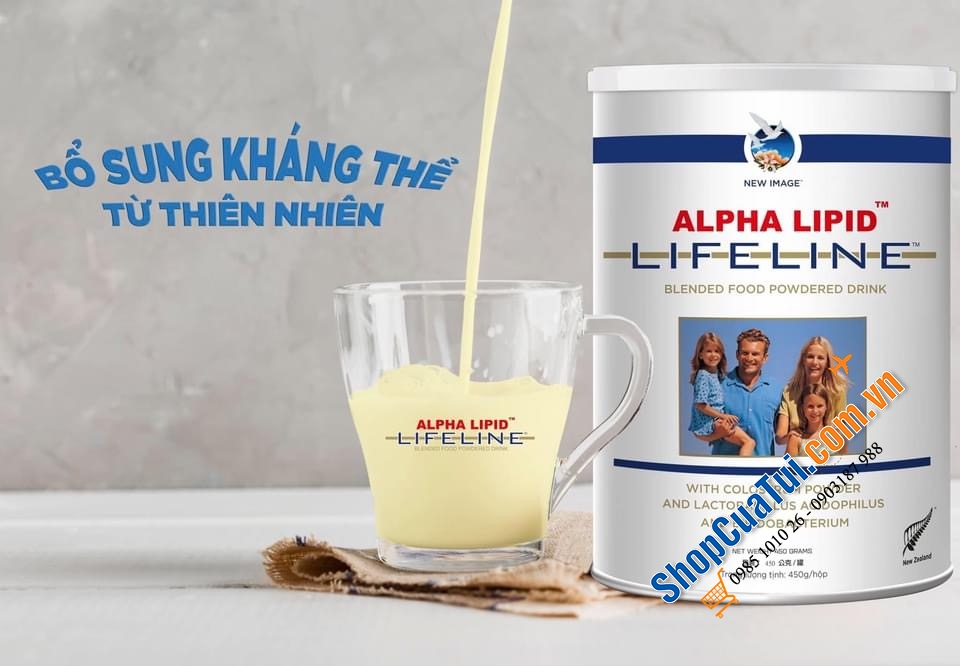 Sữa Non Alpha Lipid Lifeline 450gr - Sữa non cho người ốm, Ung thư, bệnh hiểm nghèo