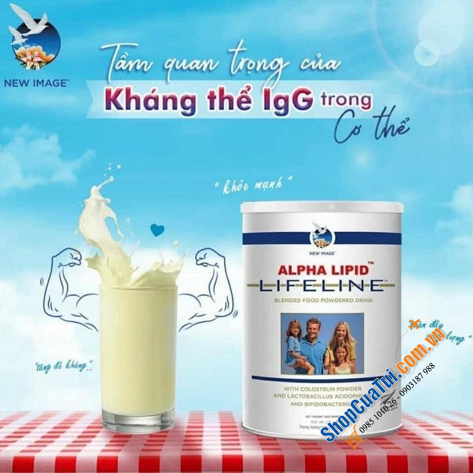 Sữa Non Alpha Lipid Lifeline 450gr - Sữa non cho người ốm, Ung thư, bệnh hiểm nghèo