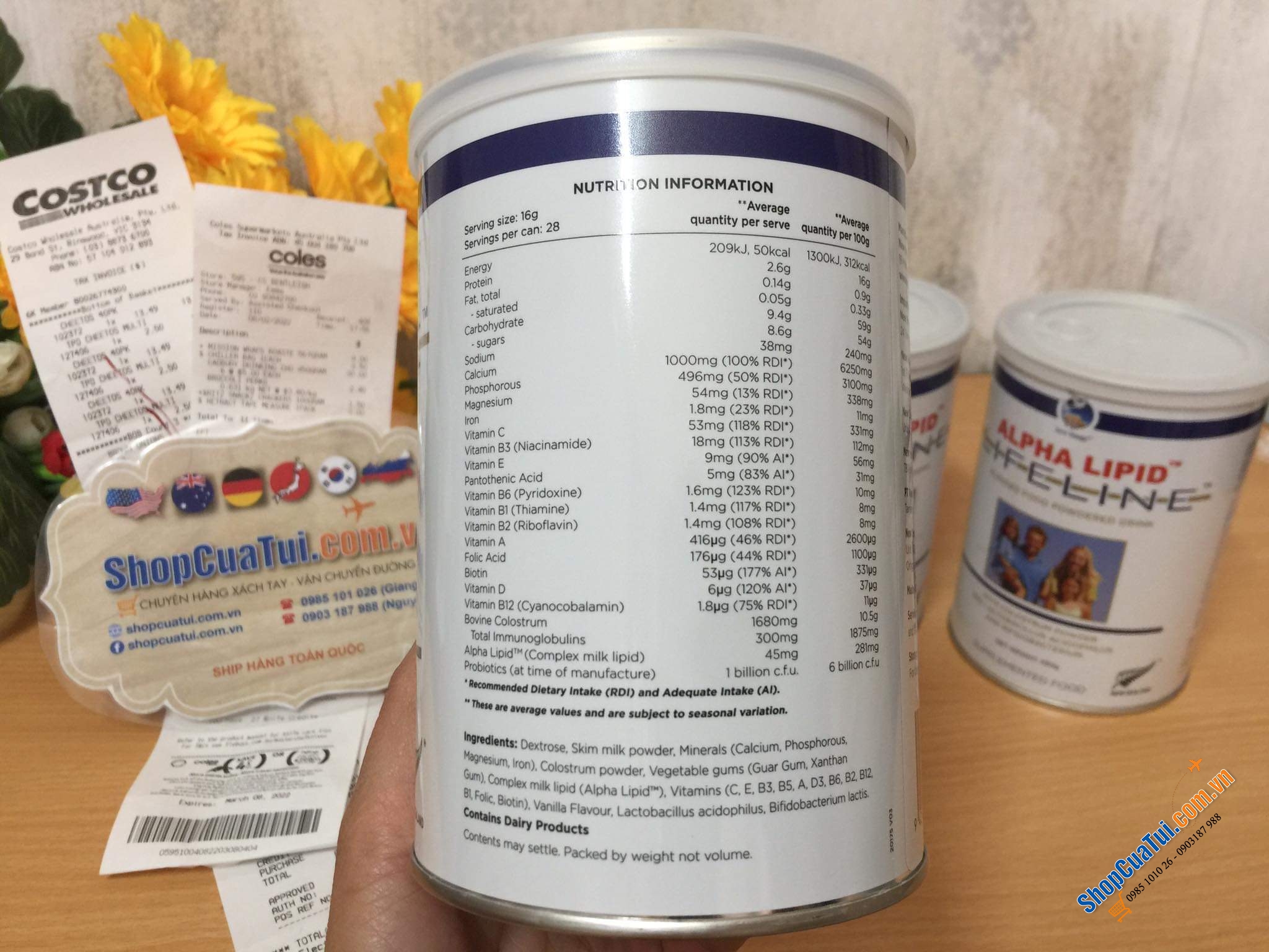 Sữa Non Alpha Lipid Lifeline 450gr - Sữa non cho người ốm, Ung thư, bệnh hiểm nghèo