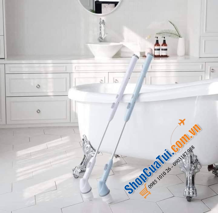 Máy cọ rửa toilet Ohella - cây lau đa năng tự động OHella NEOSPRIN SCRUBBER cứu cánh cho chị em chúng mình