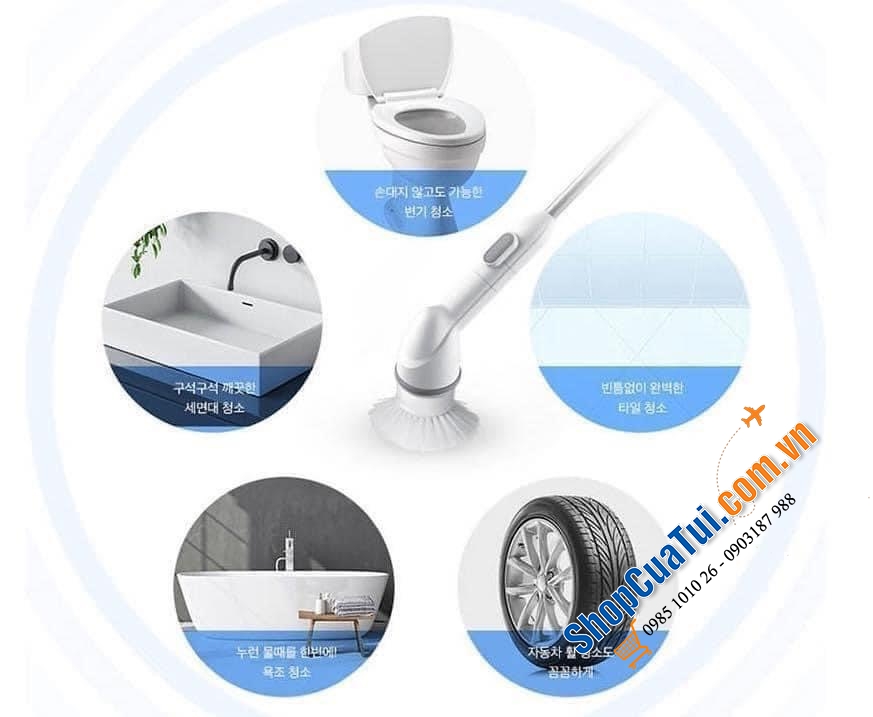 Máy cọ rửa toilet Ohella - cây lau đa năng tự động OHella NEOSPRIN SCRUBBER cứu cánh cho chị em chúng mình