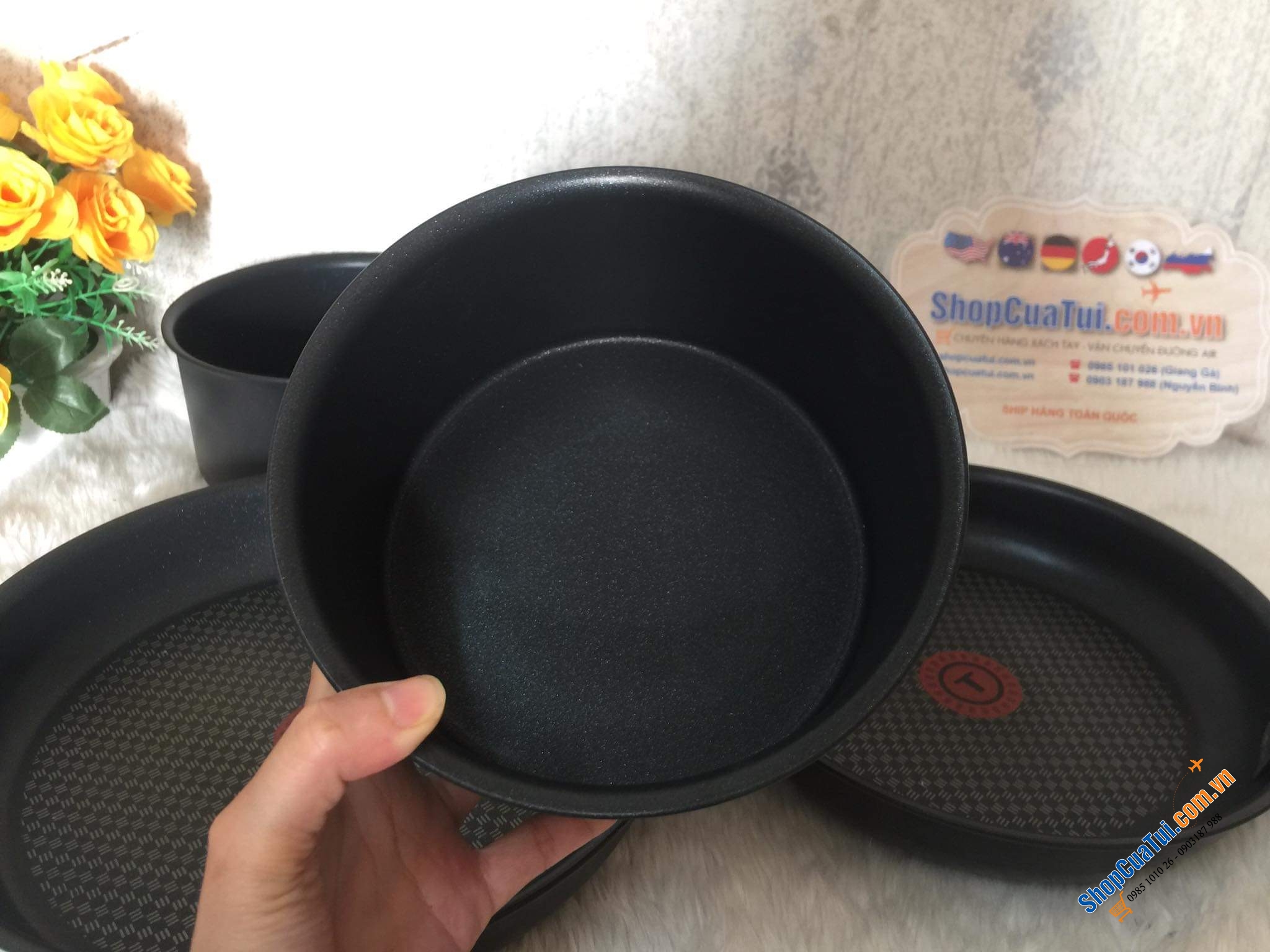 Set 2 nồi + 2 chảo, chung 1 tay cầm rời Tefal Ingenio - made in France