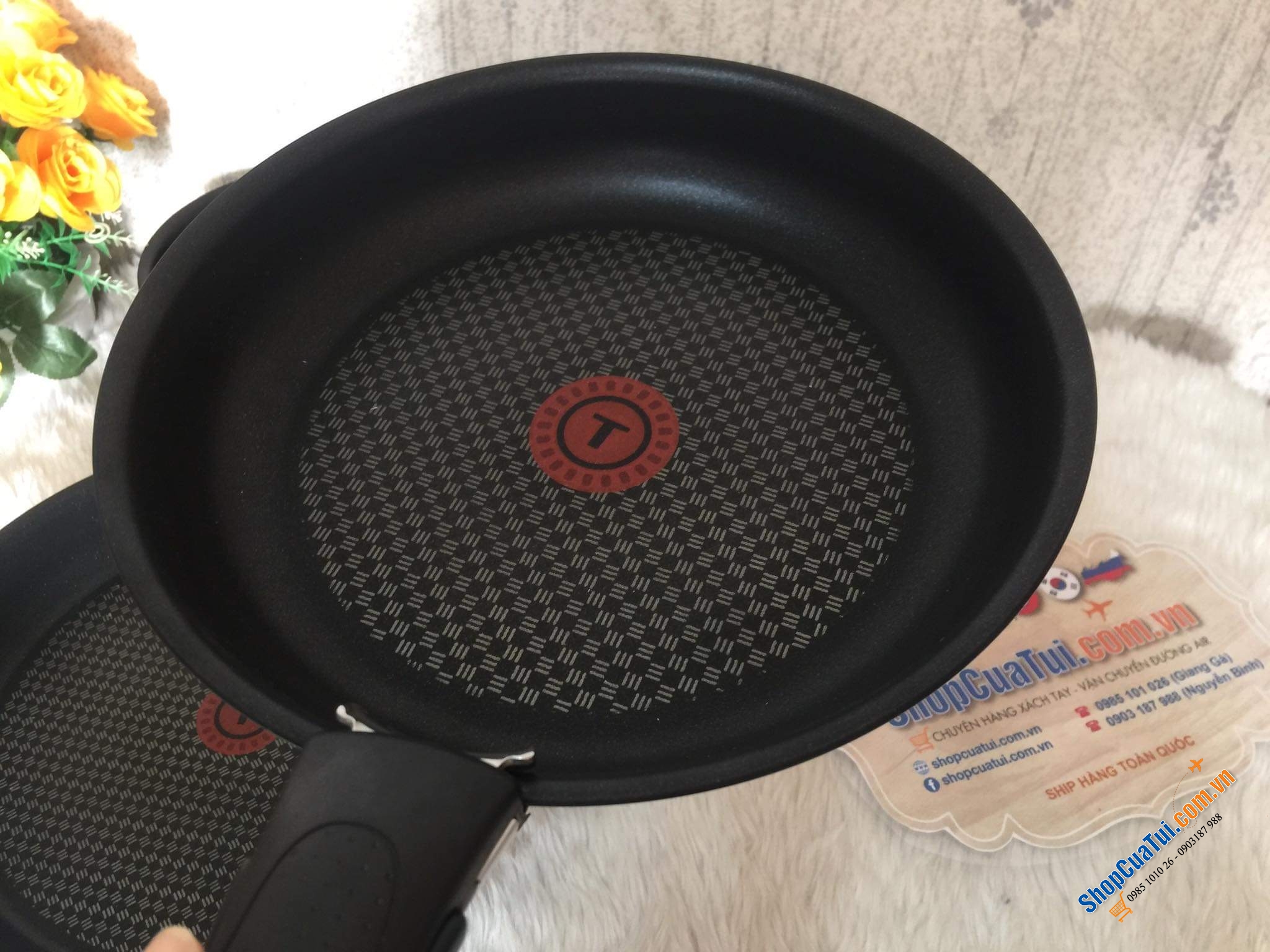 Set 2 nồi + 2 chảo, chung 1 tay cầm rời Tefal Ingenio - made in France