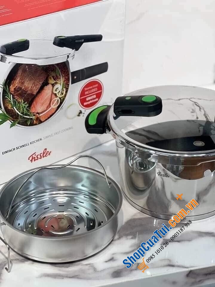 NỒI ÁP SUẤT FISSLER VITAQUICK GREEN 4.5L TẶNG KÈM XỬNG HẤP