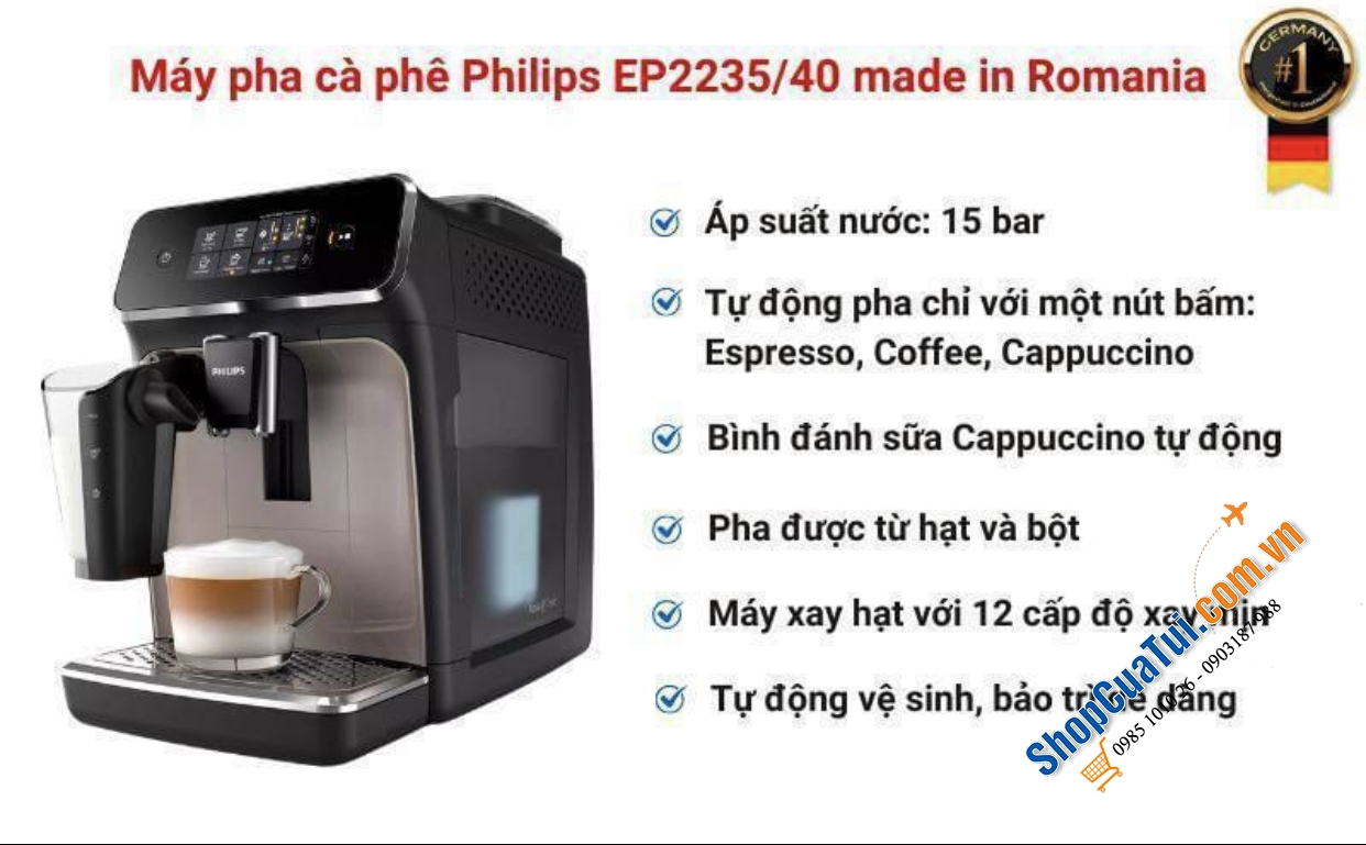 Máy Pha Cà Phê Philips EP2235/40 - Made in Rumania