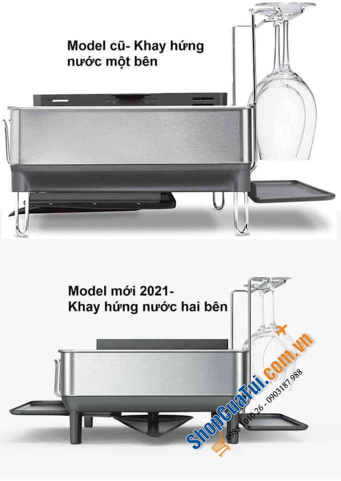 Giá úp bát inox Simplehuman Size 55x 51 x36 cm
