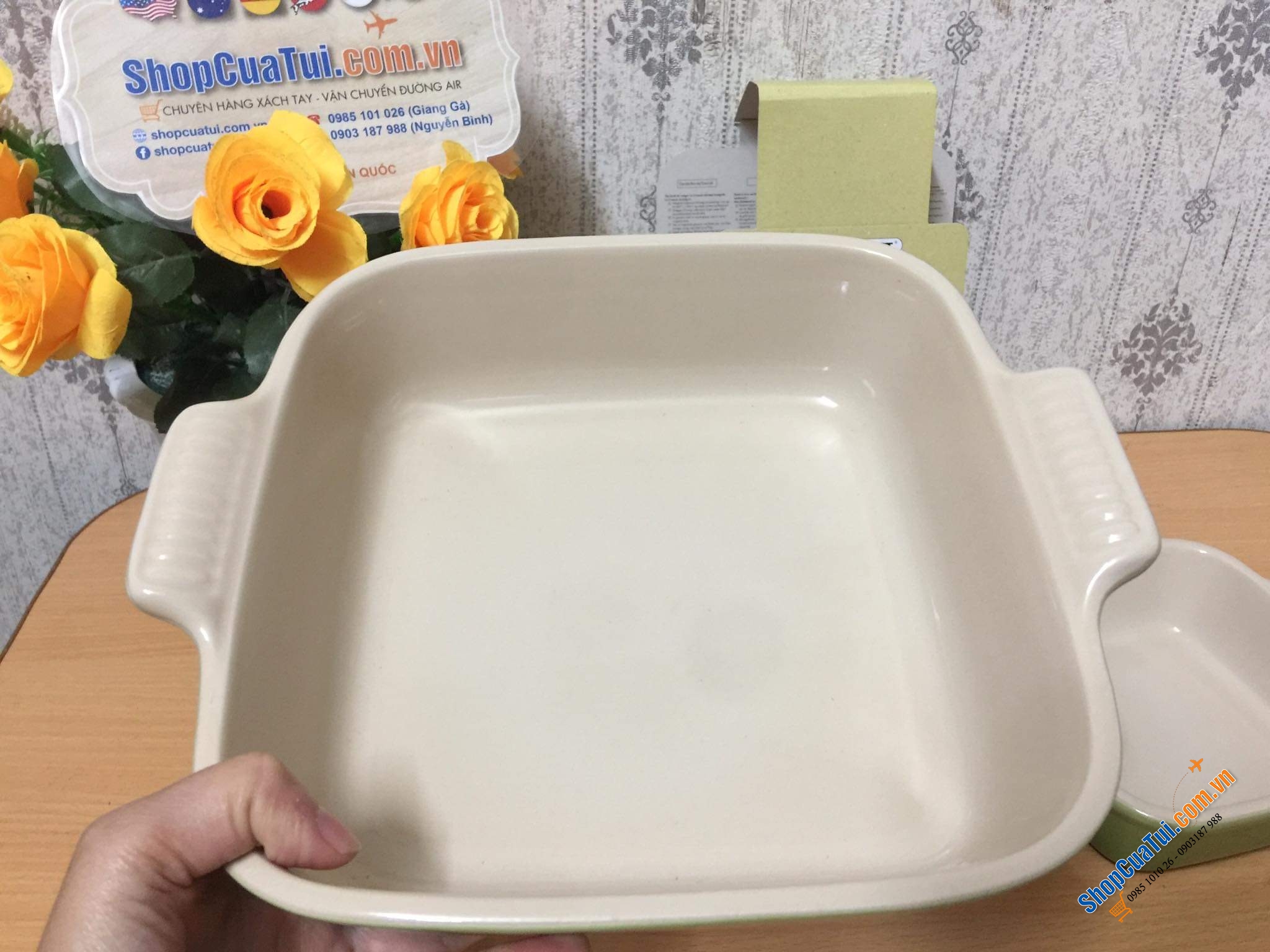 SET KHAY BỎ LÒ LE CREUSET màu xanh Palm siêu đẹp.