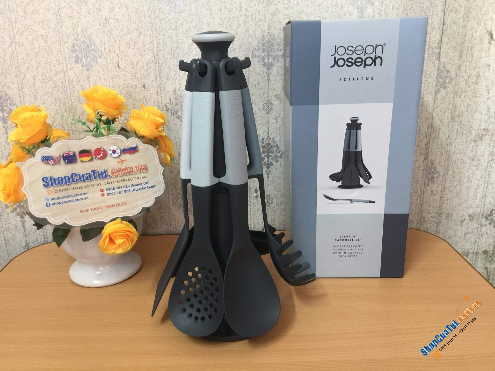 BỘ DỤNG CỤ NHÀ BẾP 7 MÓN JOSEPH JOSEPH MÀU MỚI RẤT ĐẸP - bộ thìa muôi nấu ăn