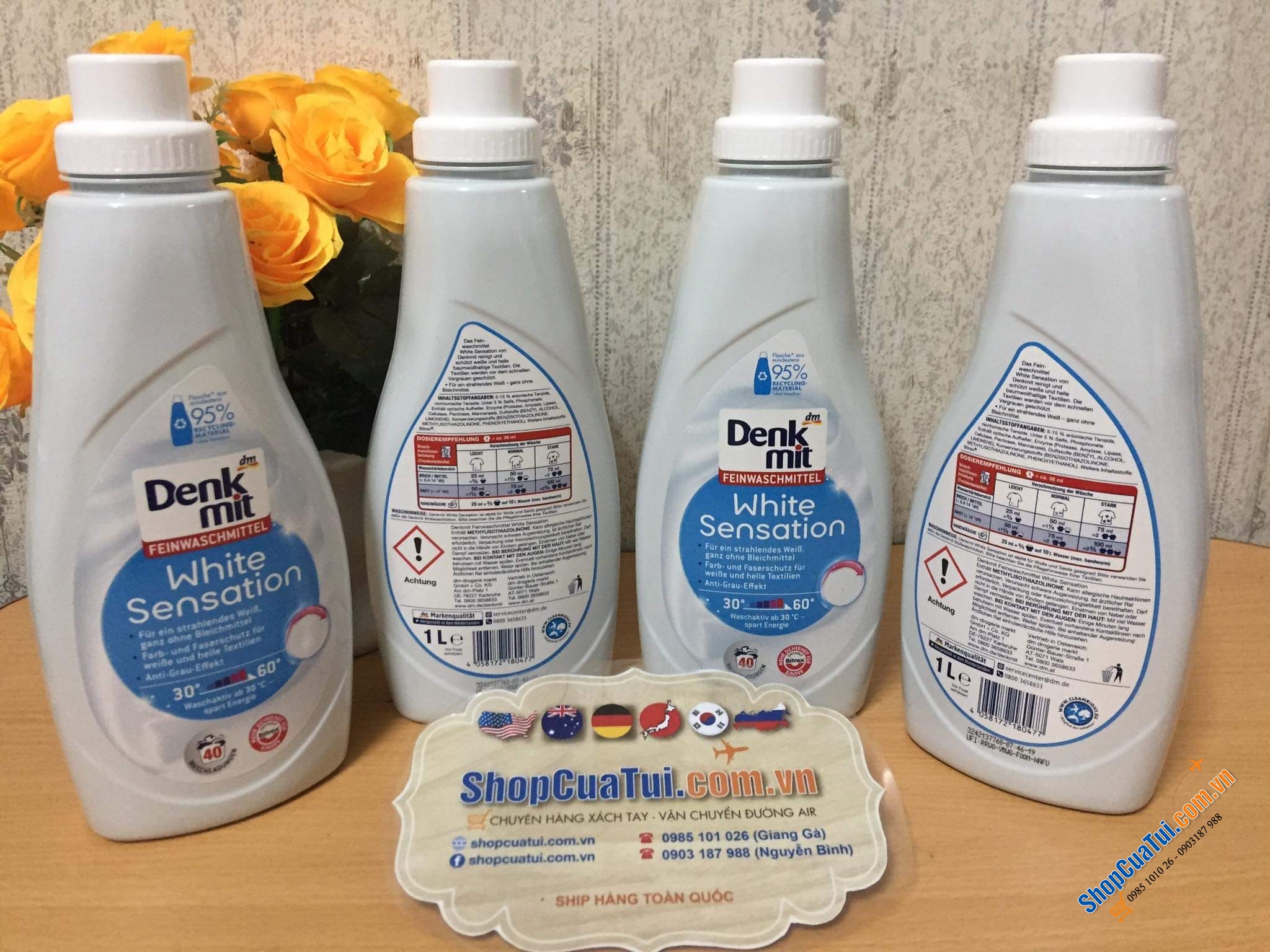 NƯỚC GIẶT DÀNH CHO QUẦN ÁO TRẮNG DENKMIT WHITE SENSATION 1L.