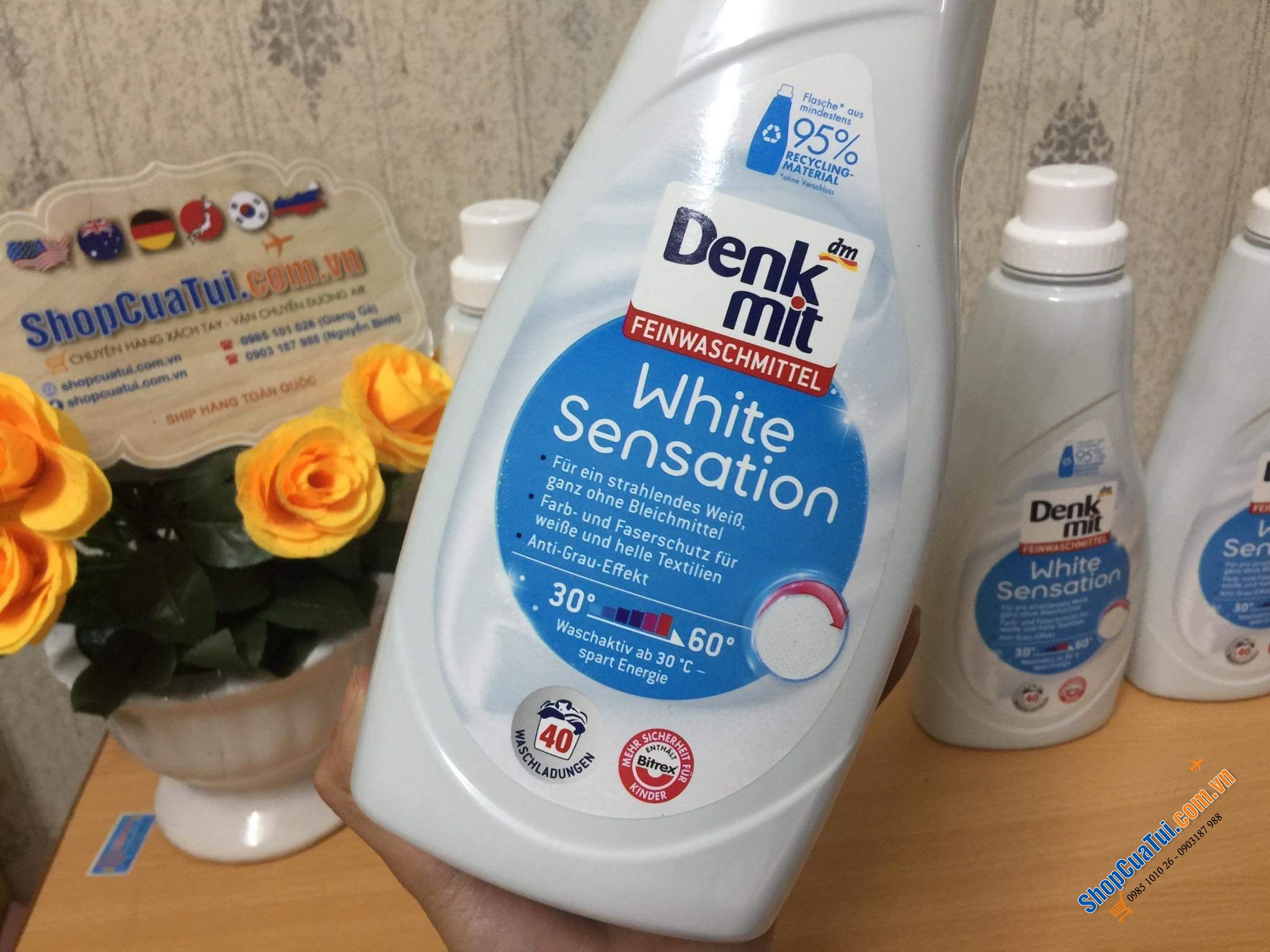 NƯỚC GIẶT DÀNH CHO QUẦN ÁO TRẮNG DENKMIT WHITE SENSATION 1L.