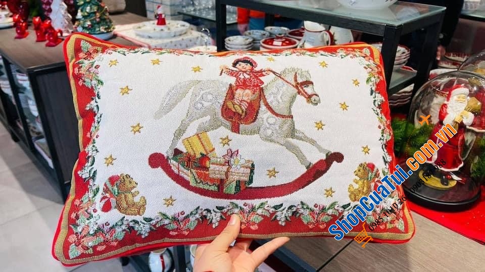 GỐI HOẠ TIẾT NOEL - GỐI TỰA LƯNG 2 MẶT VILLEROY BOCH TOYS FANTASY 48x32 cm.