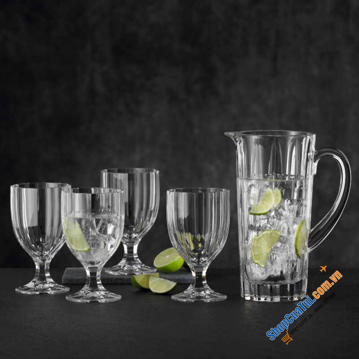 Bộ bình kèm 4 ly pha lê Nachtmann Aspen summerdrinks.