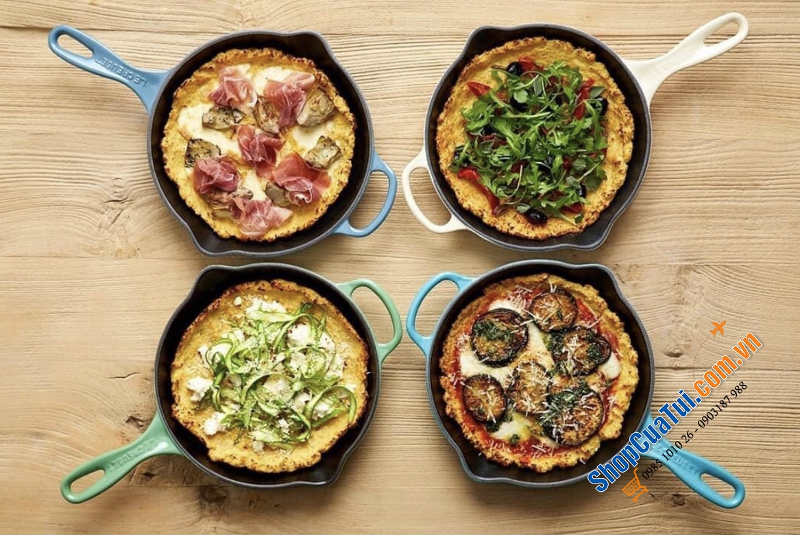 CHẢO RÁN LE CREUSET CAM 16 cm có tay cầm, có miệng chắt dầu