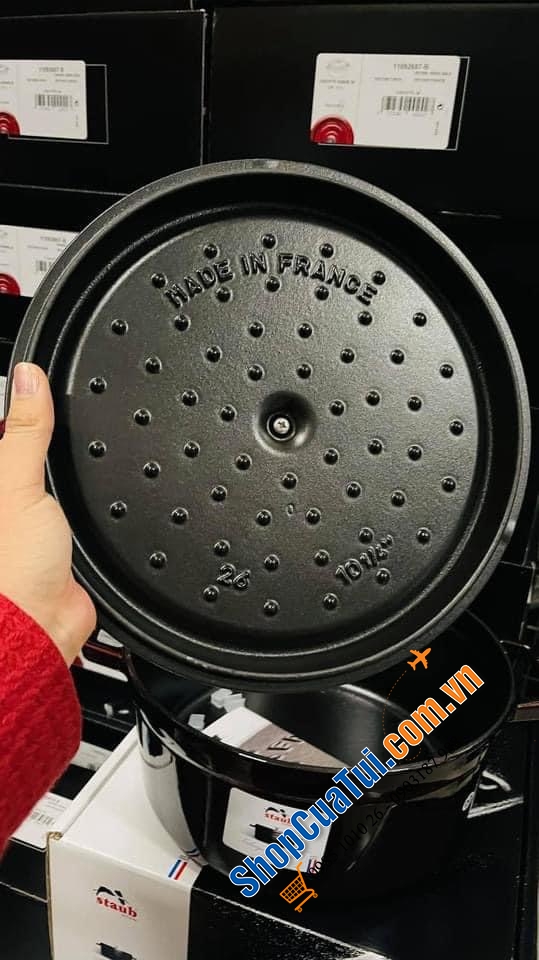 NỒI GANG STAUB ĐỎ RƯỢU GRENADINE 26 CM - 5,2 L. - màu đỏ mận