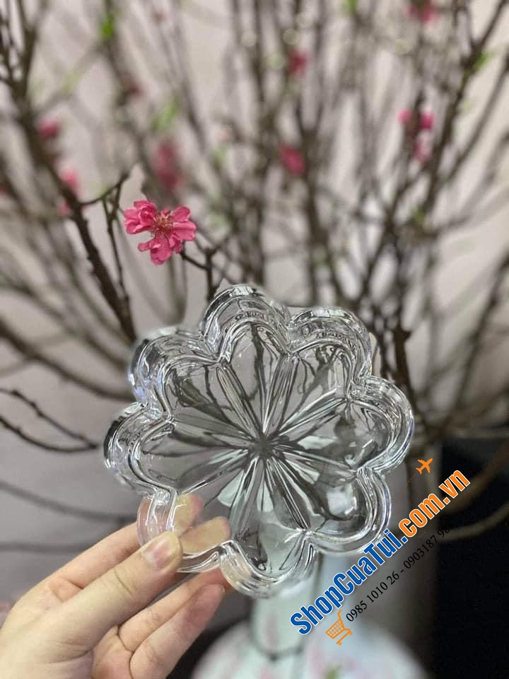HŨ ĐỰNG MỨT, HẠT HÌNH CỎ 4 LÁ MAY MẮN BOHEMIA - sx tại Tiệp.