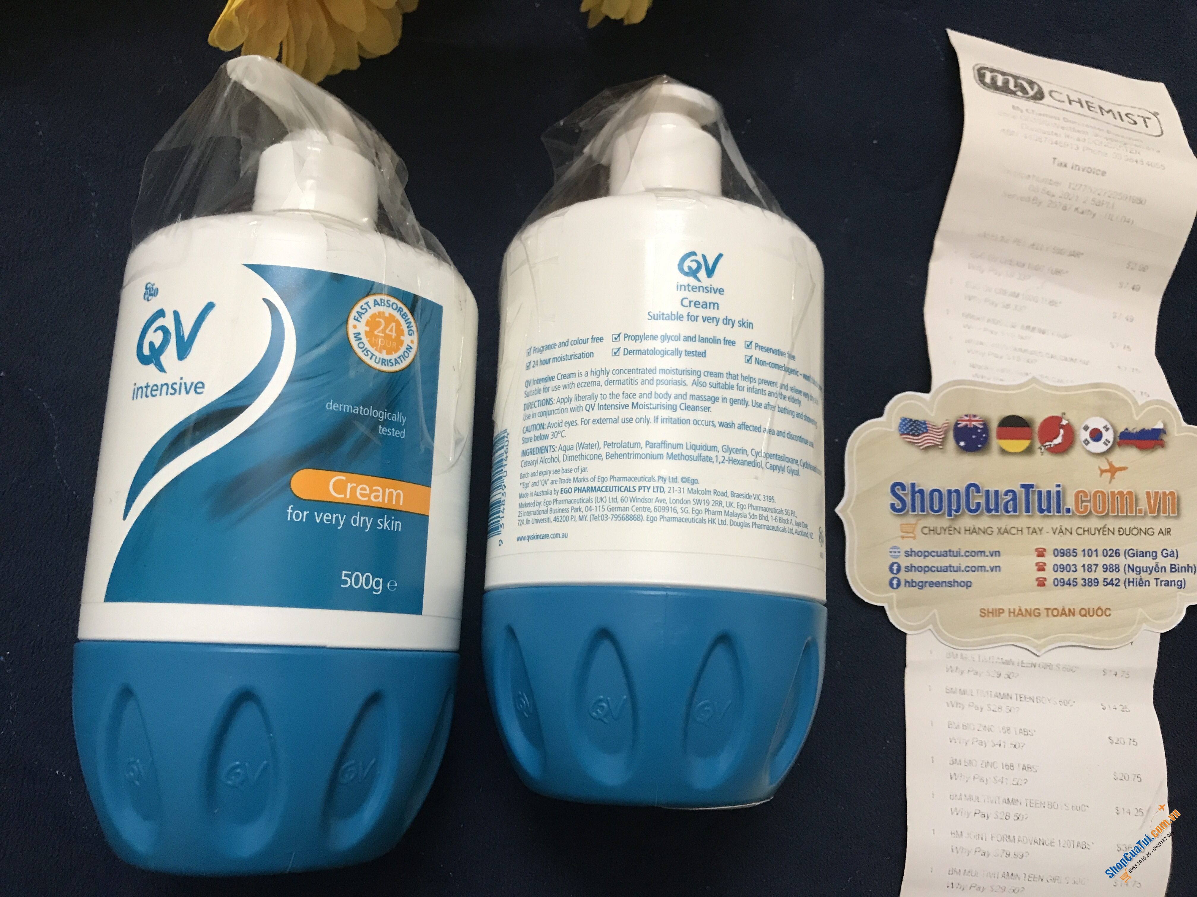 KEM DƯỠNG DA QV Intensive Cream 500G - Kem dưỡng ẩm đậm đặc giúp ngăn ngừa và làm dịu da rất khô