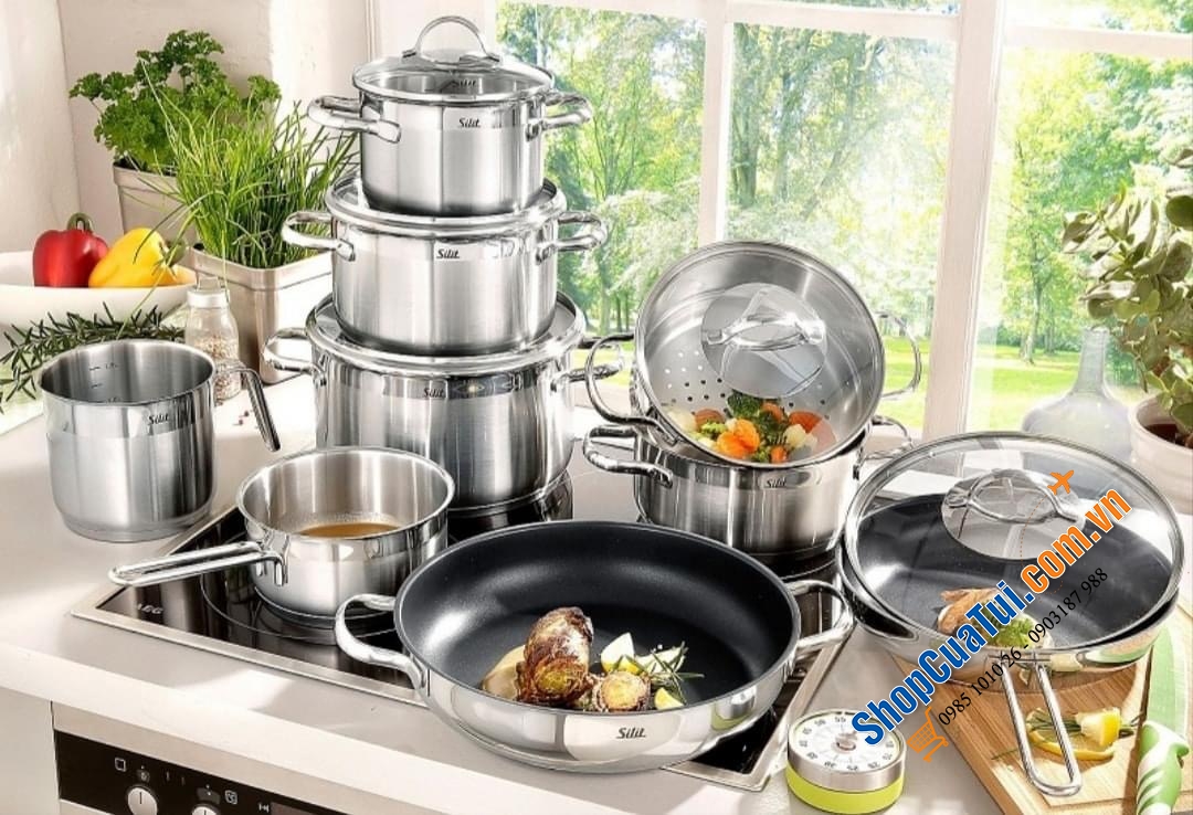 BỘ NỒI SILIT TOSKANA 10 phiên bản có vung chắn mỡ xịn sò, góc chụp nào cũng đẹp nổi bật