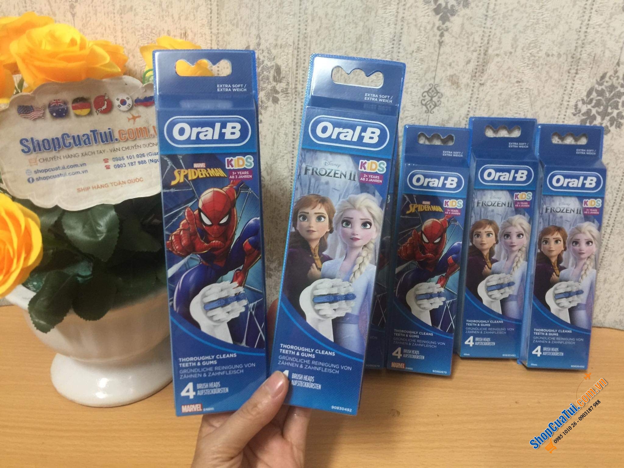 Bàn chải điện Oral B cho trẻ em - đầu chải nhỏ hơn bàn chải người lớn, không hại răng sữa. MADE IN GERMANY.