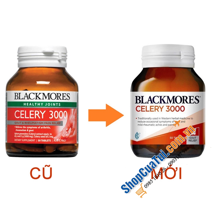 Viên uống phòng và điều trị gút Gout Blackmores Celery 3000 50 Tablets