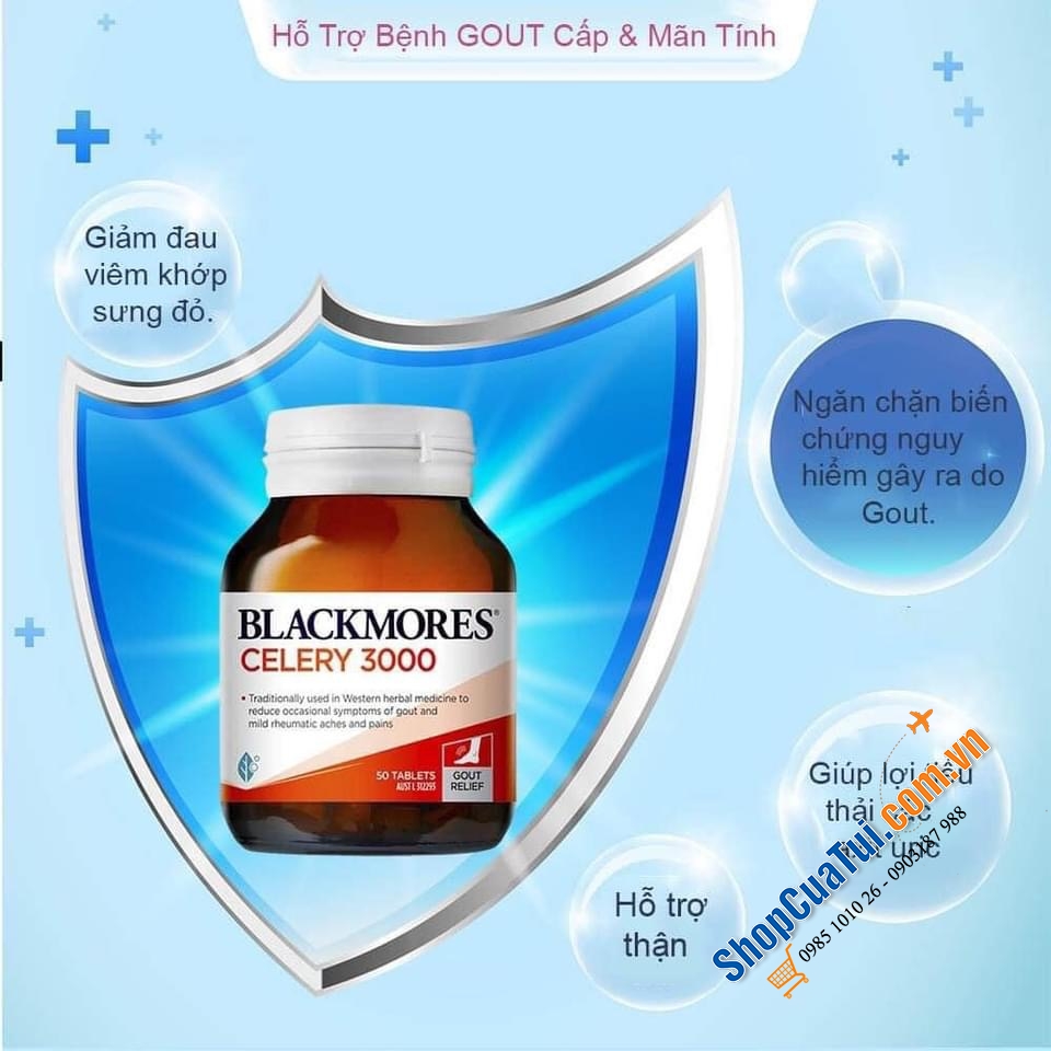 Viên uống phòng và điều trị gút Gout Blackmores Celery 3000 50 Tablets