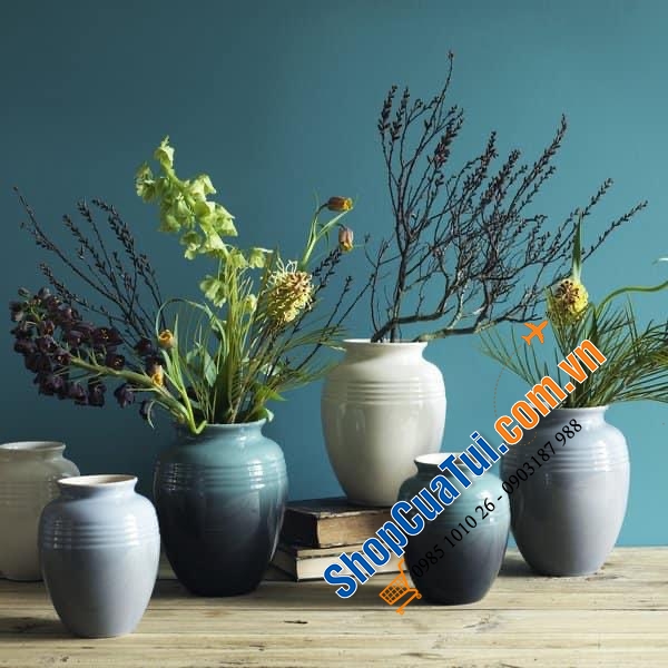 LỌ HOA GỐM LE CREUSET 19 CM MÀU ĐỎ, MÀU CAM
