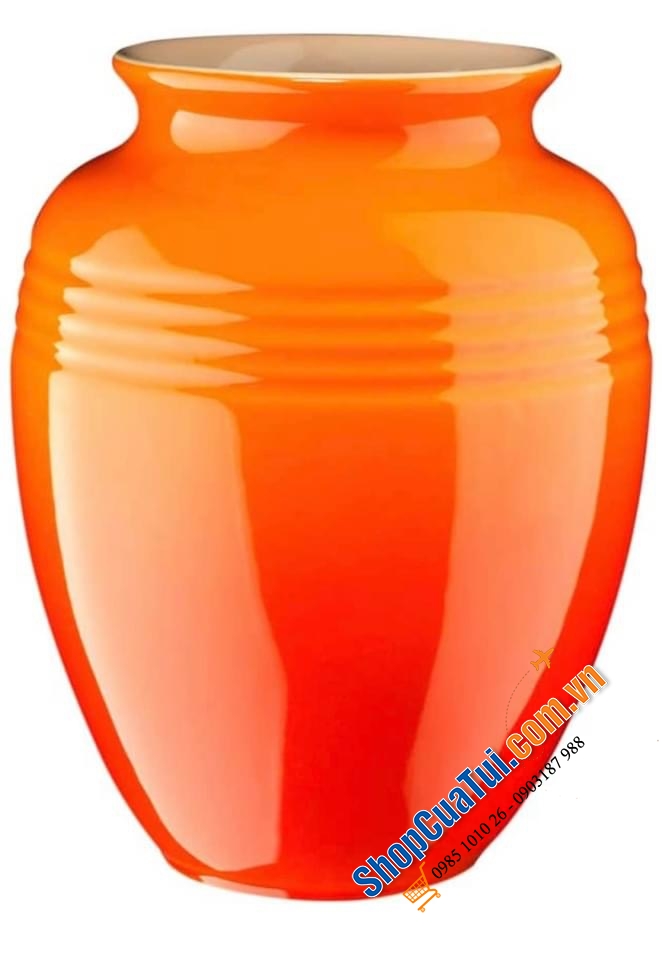 LỌ HOA GỐM LE CREUSET 19 CM MÀU ĐỎ, MÀU CAM
