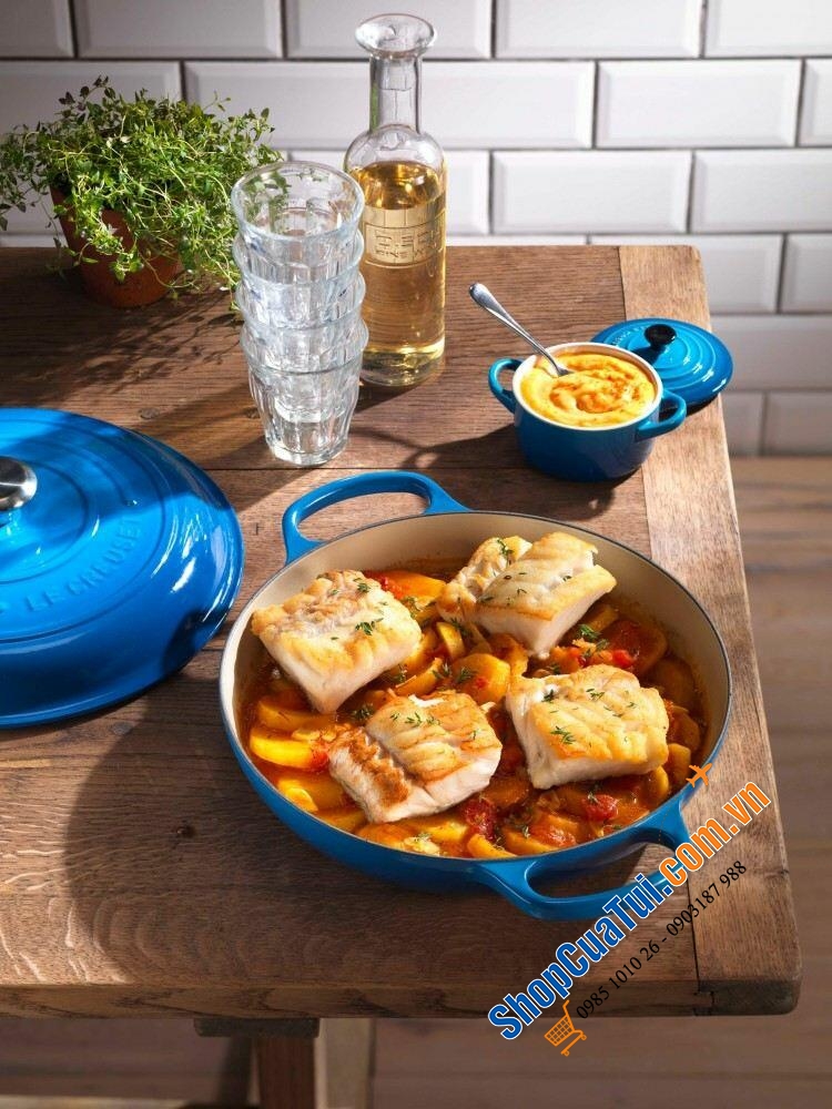 NỒI CHẢO LE CREUSET Gourmet 30cm 3.5L màu xanh