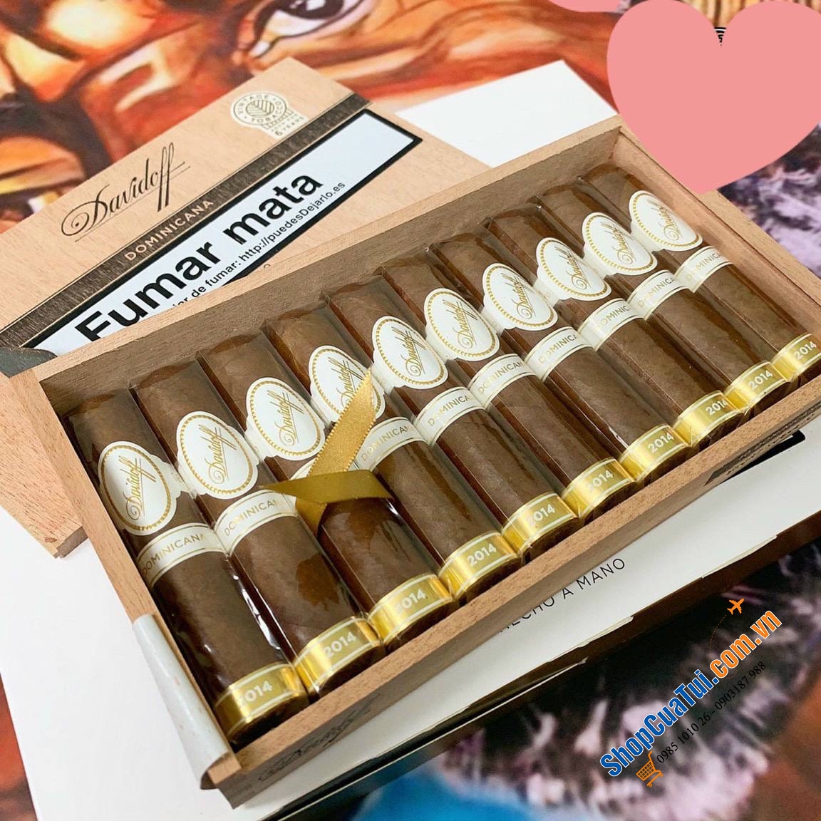 Cigar Davidoff Short Rbusto Hàng nội địa Đức Nhỏ mà có võ hộp gỗ 10 điếu xì gà - Màu sắc mãn nhãn - Hương vị độc đáo