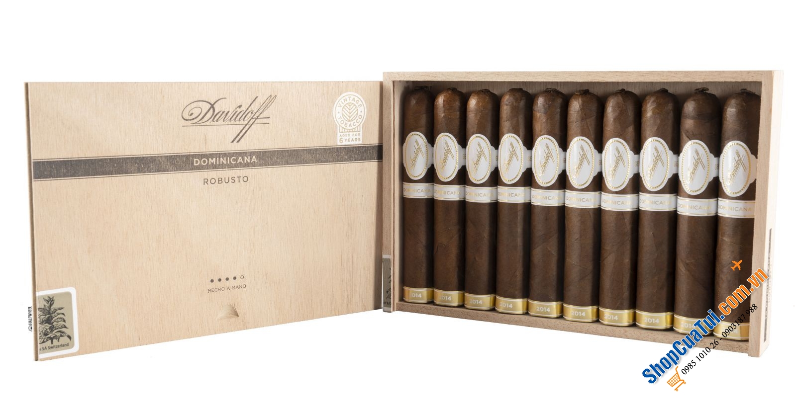 Cigar Davidoff Short Rbusto Hàng nội địa Đức Nhỏ mà có võ hộp gỗ 10 điếu xì gà - Màu sắc mãn nhãn - Hương vị độc đáo