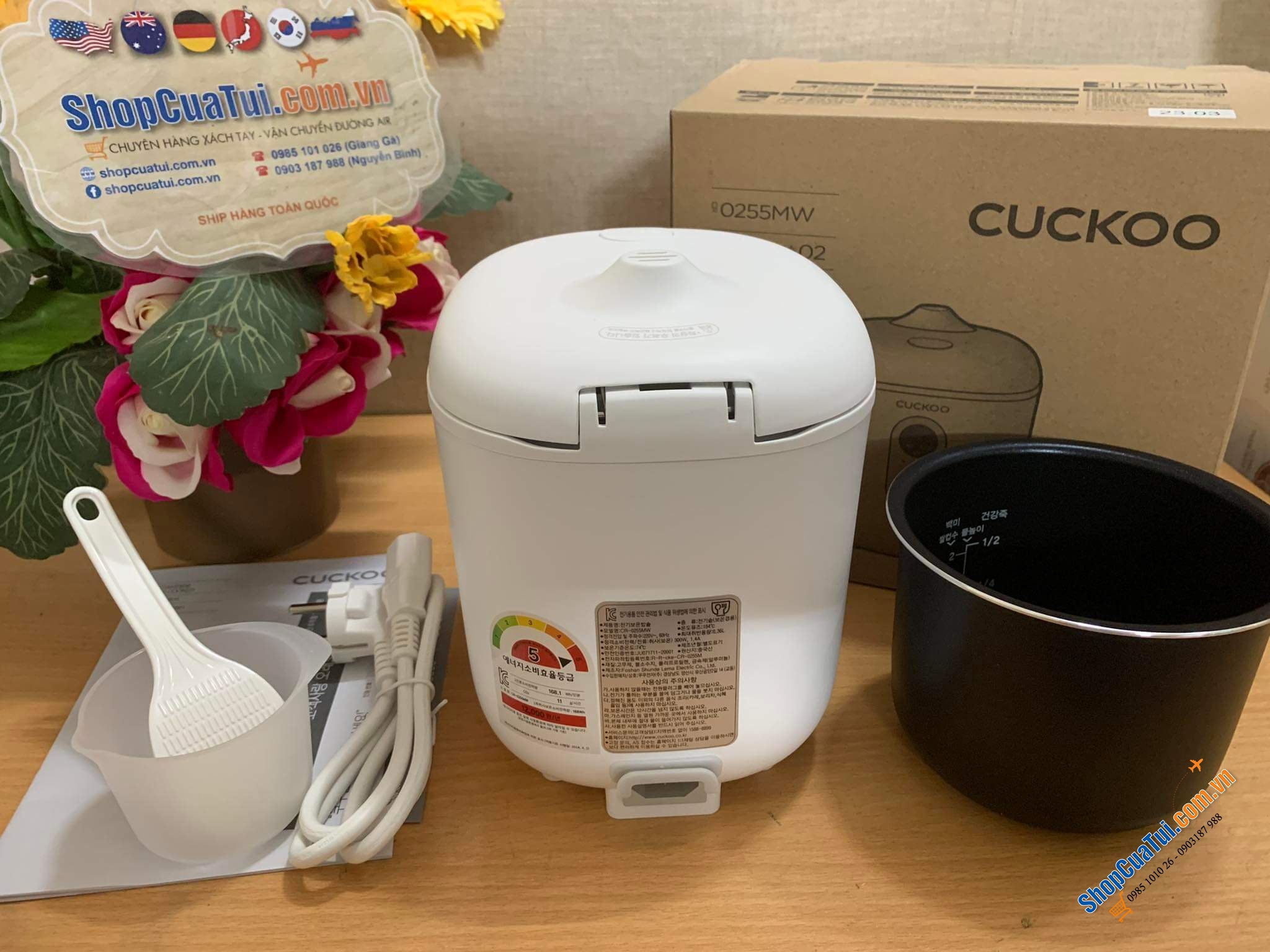 Nồi cơm mini Cuckoo CR-0255MW dành cho 1-2 người ăn