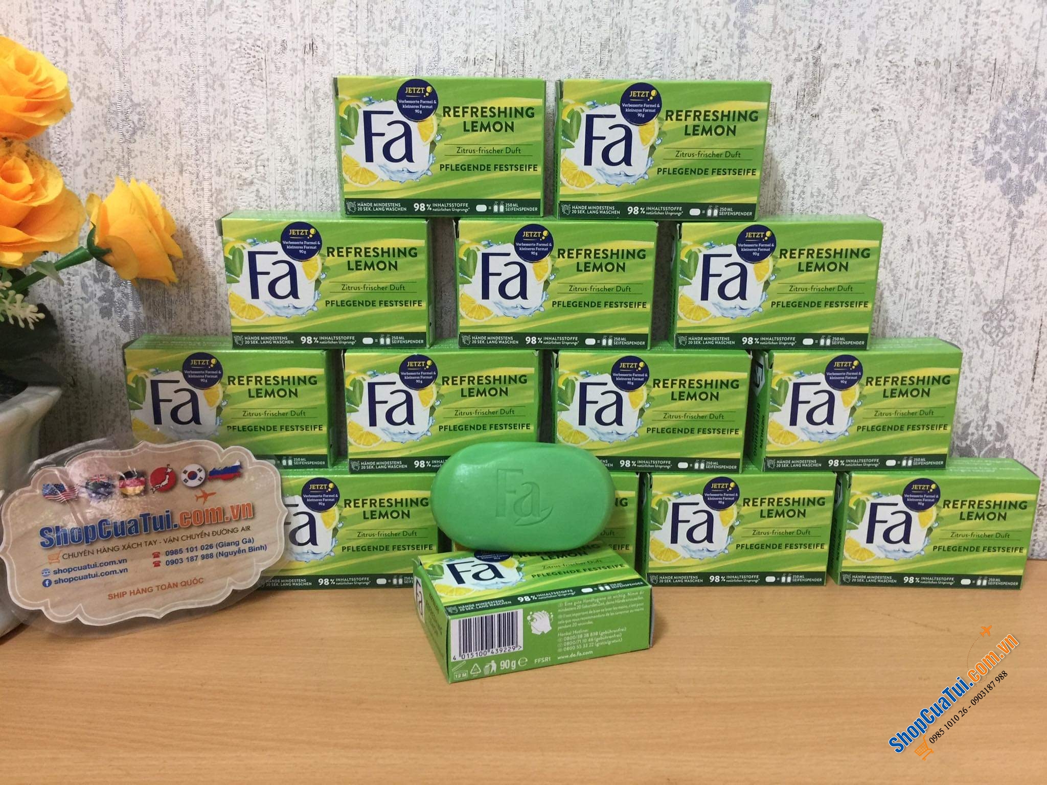 XÀ PHÒNG, XÀ BÔNG FA 90g HƯƠNG CHANH THƠM LỪNG