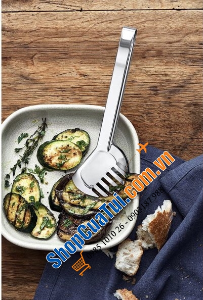 DỤNG CỤ GẮP THỰC PHẨM WMF Servier Range Nuova CHẤT LIỆU INOX 23CM - Gắp WMF mẫu mới: một bên răng cưa, một bên thìa múc dầu, múc sốt