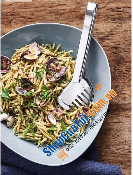 DỤNG CỤ GẮP THỰC PHẨM WMF Servier Range Nuova CHẤT LIỆU INOX 23CM - Gắp WMF mẫu mới: một bên răng cưa, một bên thìa múc dầu, múc sốt