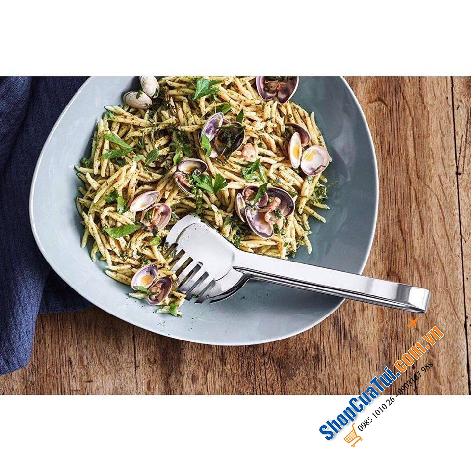 DỤNG CỤ GẮP THỰC PHẨM WMF Servier Range Nuova CHẤT LIỆU INOX 23CM - Gắp WMF mẫu mới: một bên răng cưa, một bên thìa múc dầu, múc sốt
