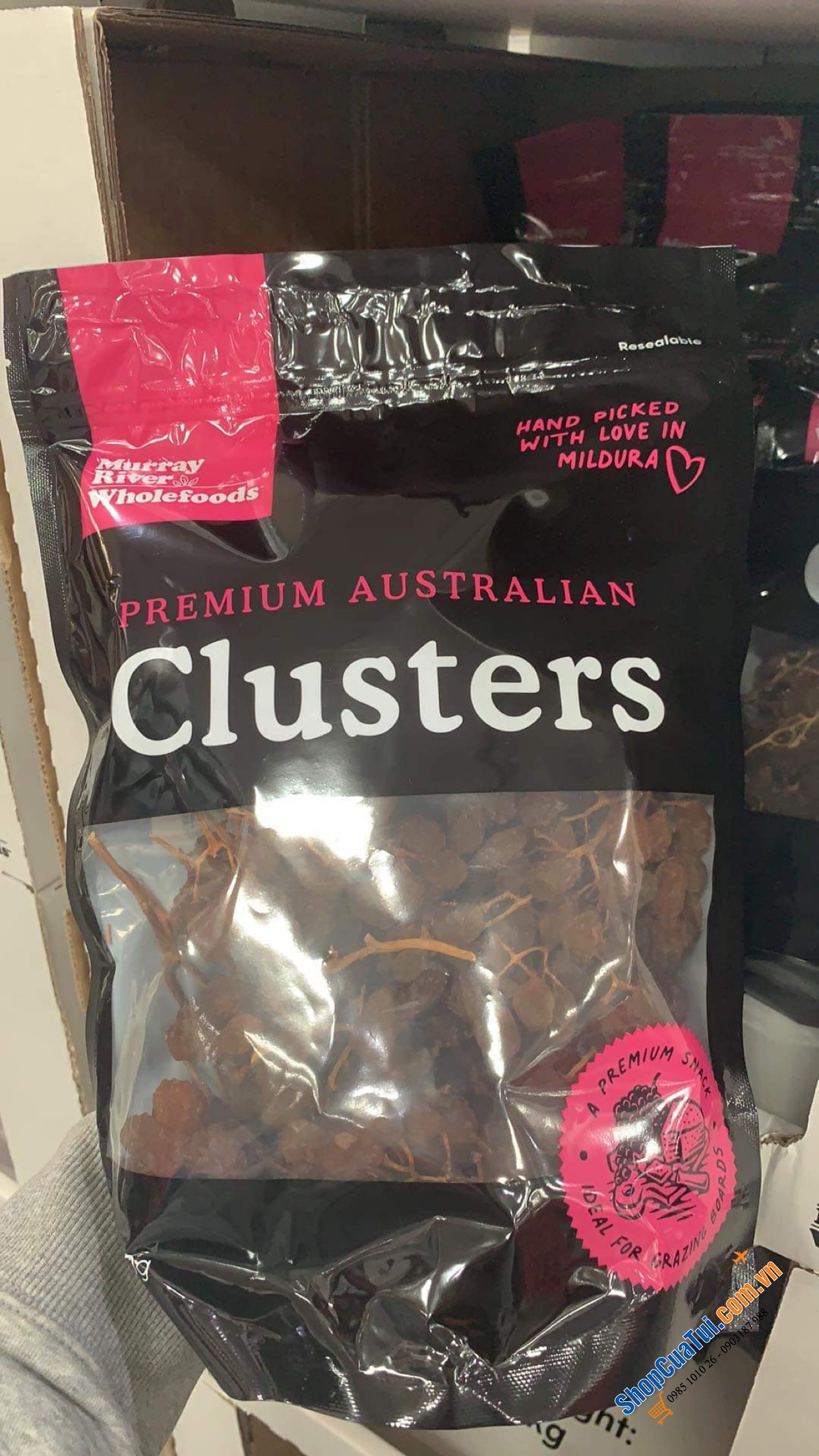 Nho Khô Nguyên Chùm Premium Australian Clusters Organic 500g