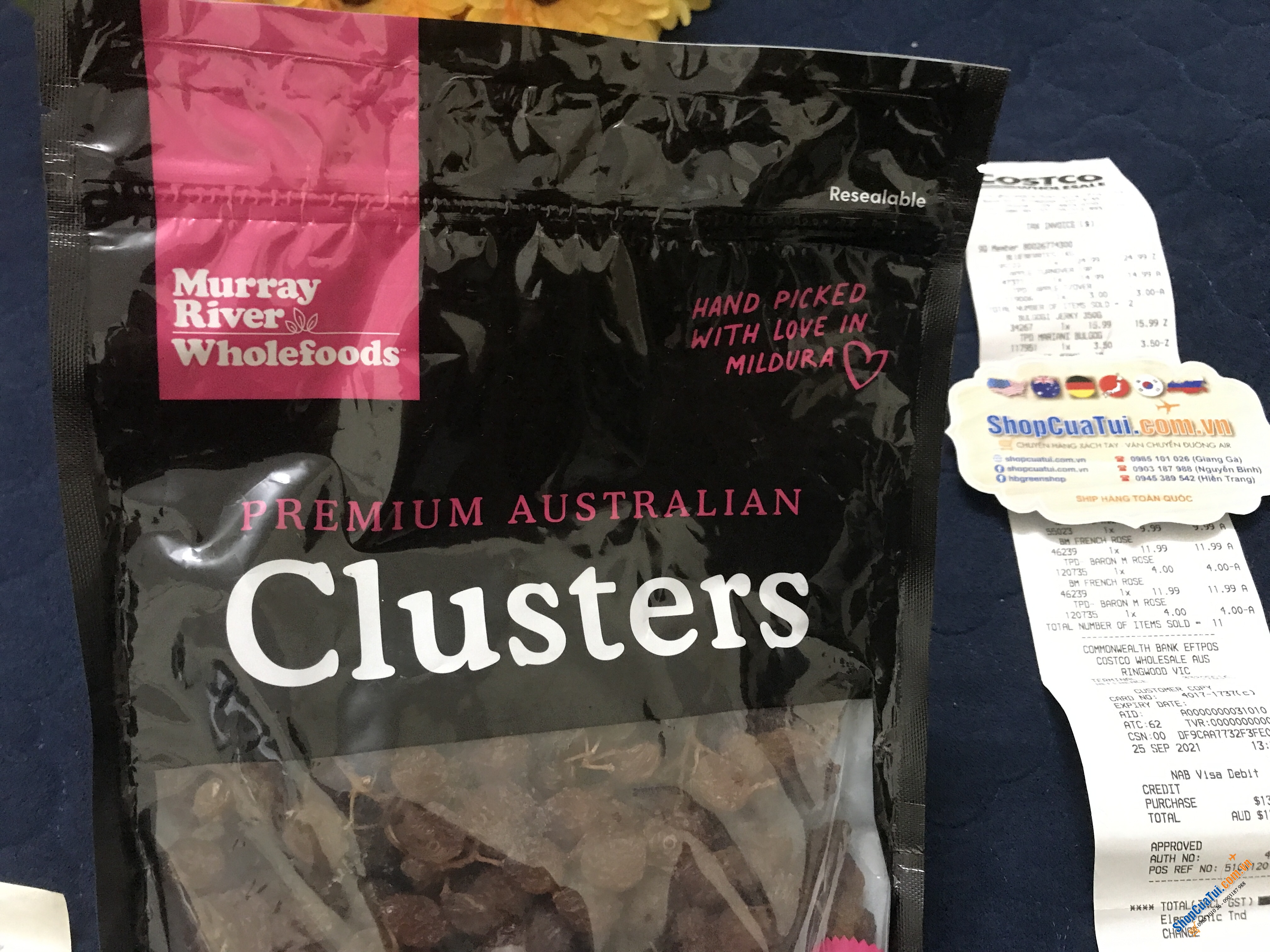 Nho Khô Nguyên Chùm Premium Australian Clusters Organic 500g