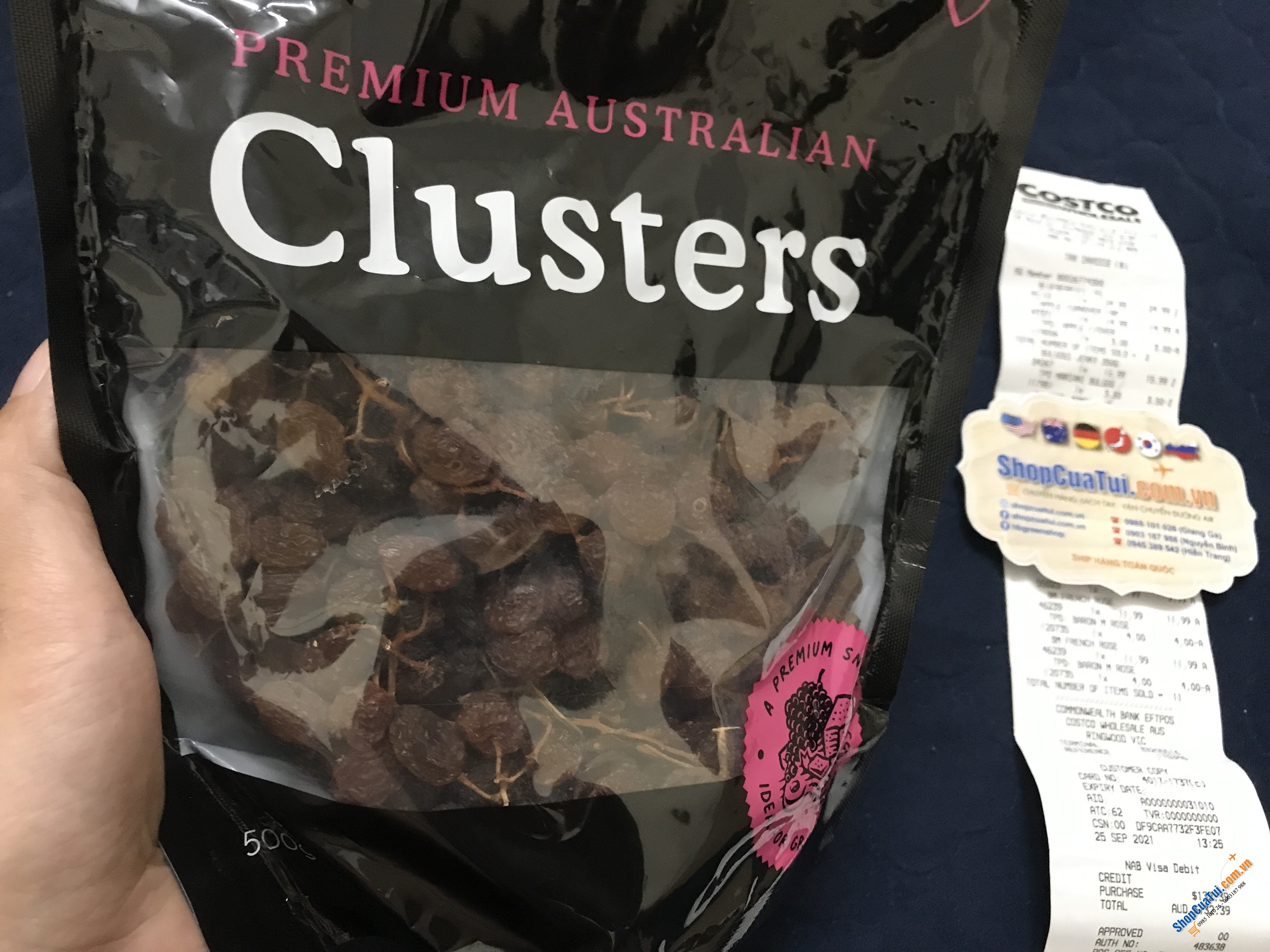 Nho Khô Nguyên Chùm Premium Australian Clusters Organic 500g