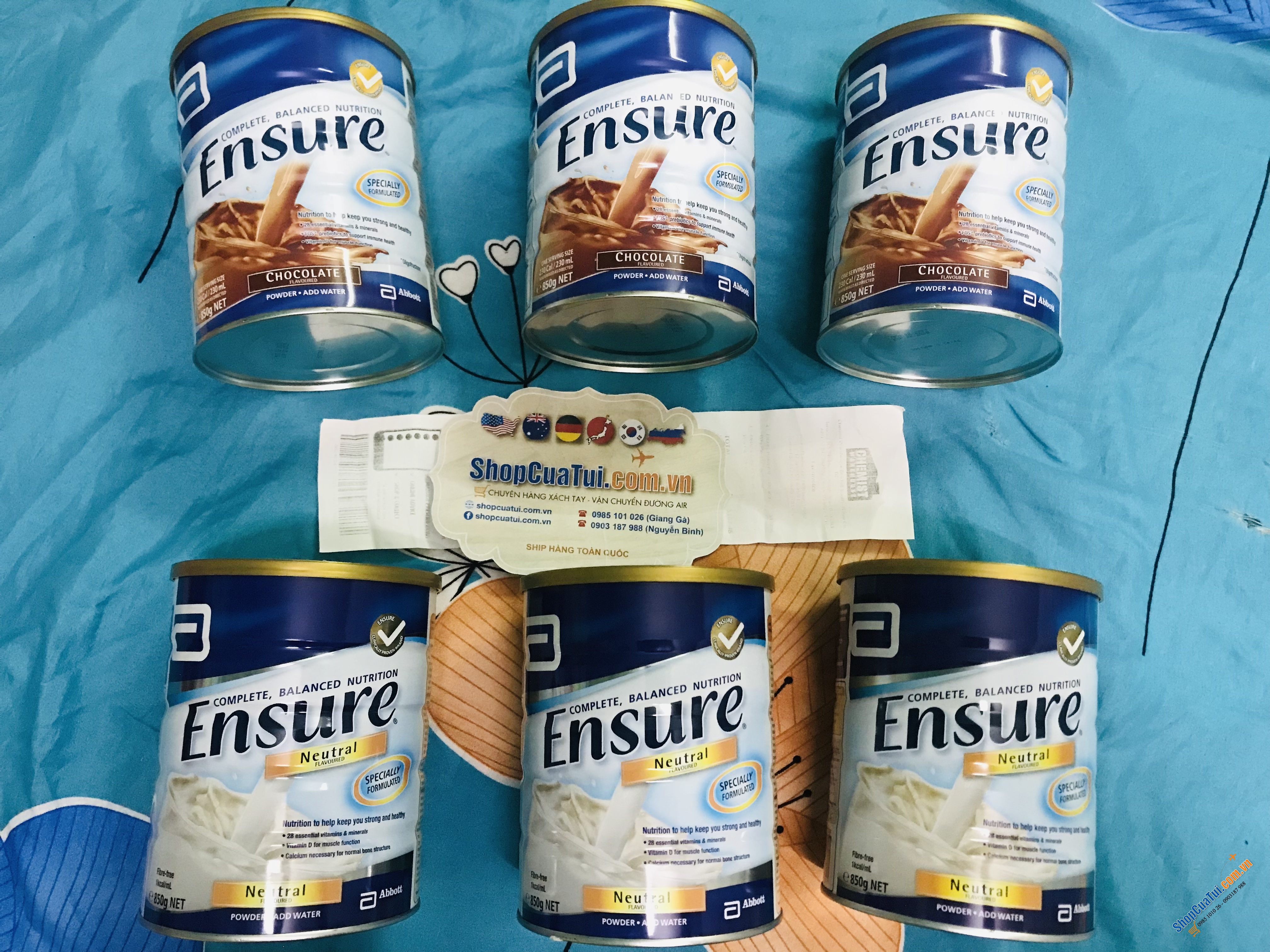 Sữa Bột Ensure Úc VỊ SÔ CÔ LA  Ensure Chocolate 850g - nguồn dinh dưỡng đặc biệt, bổ sung các khoáng chất cần thiết cho người gầy, người kém ăn, suy dinh dưỡng, người mới ốm dậy.