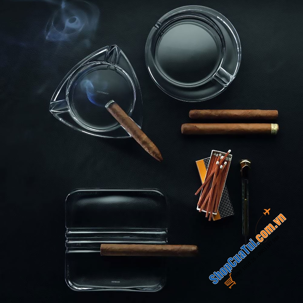 Gạt Tàn Vuông Pha Lê Nachtmann 99372 Cigar Ashtray 17cm - Gạt Tàn Cigar Nachtmann 99372 Square