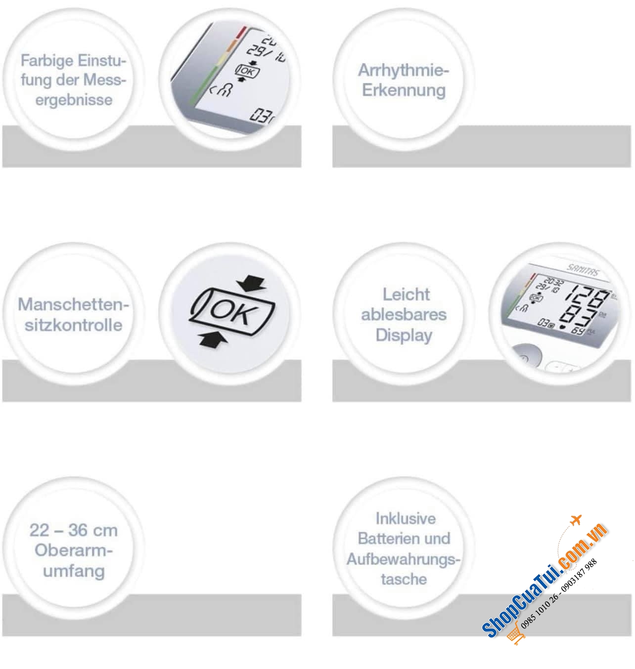 Máy đo huyết áp bắp tay SANITAS SBM18.