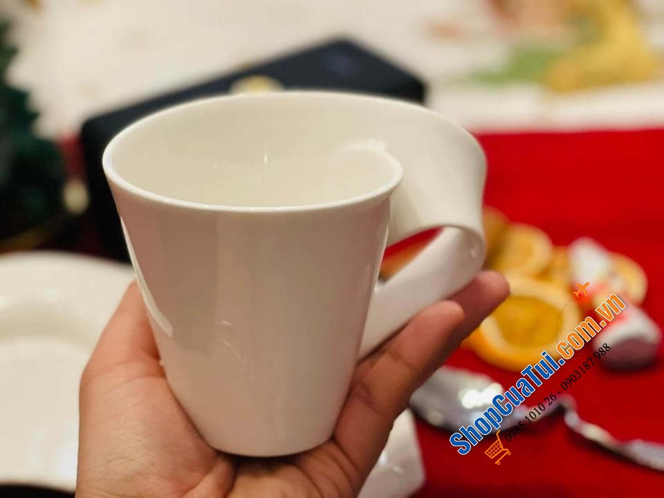 Trọn bộ Đĩa - Cốc - Thìa uống cà phê/ trà Villeroy Boch New Wave.