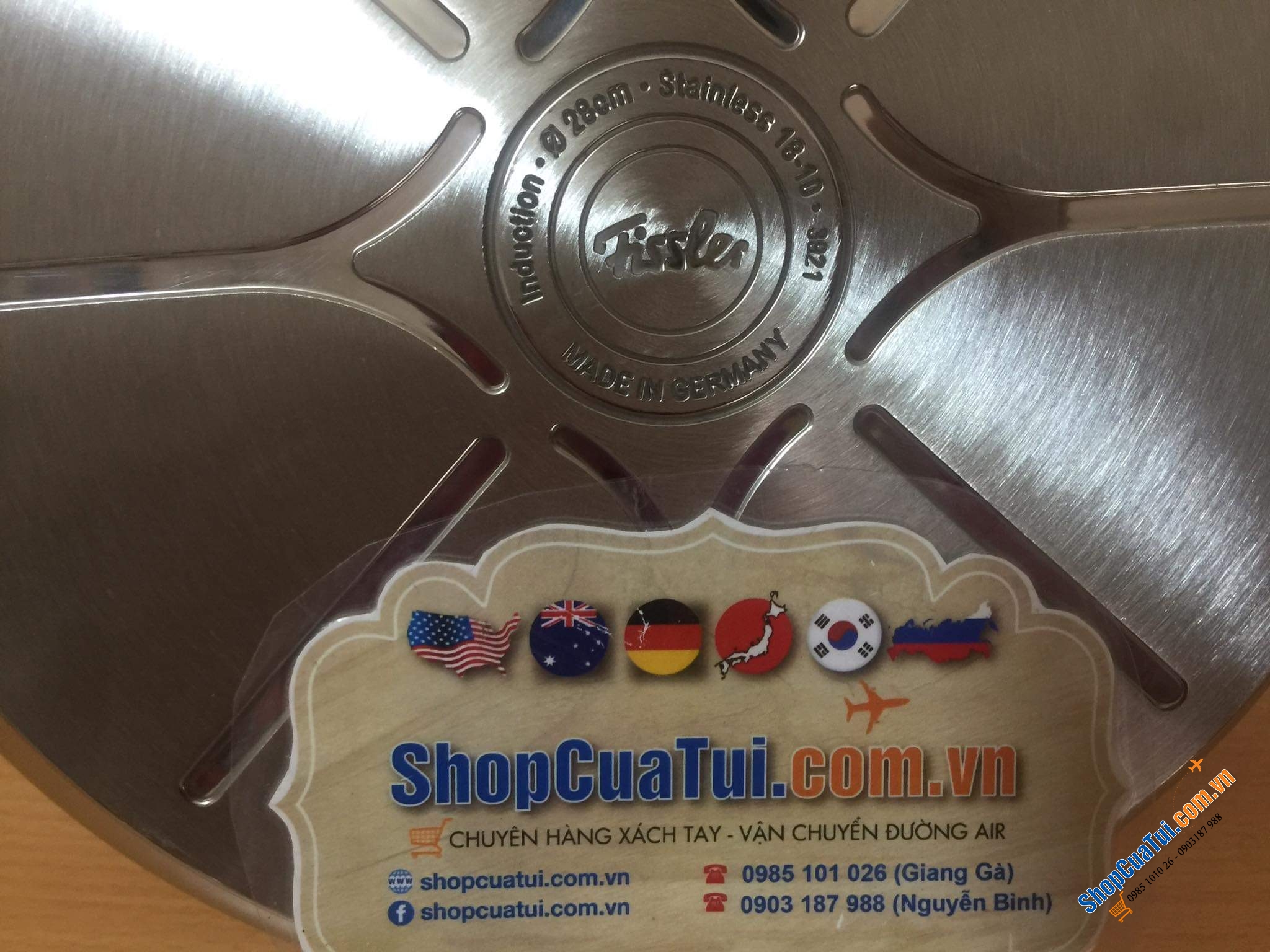 CHẢO FISSLER INOX CRISPY STEELUX PREMIUM 28 CM - Made in Germany dập đáy