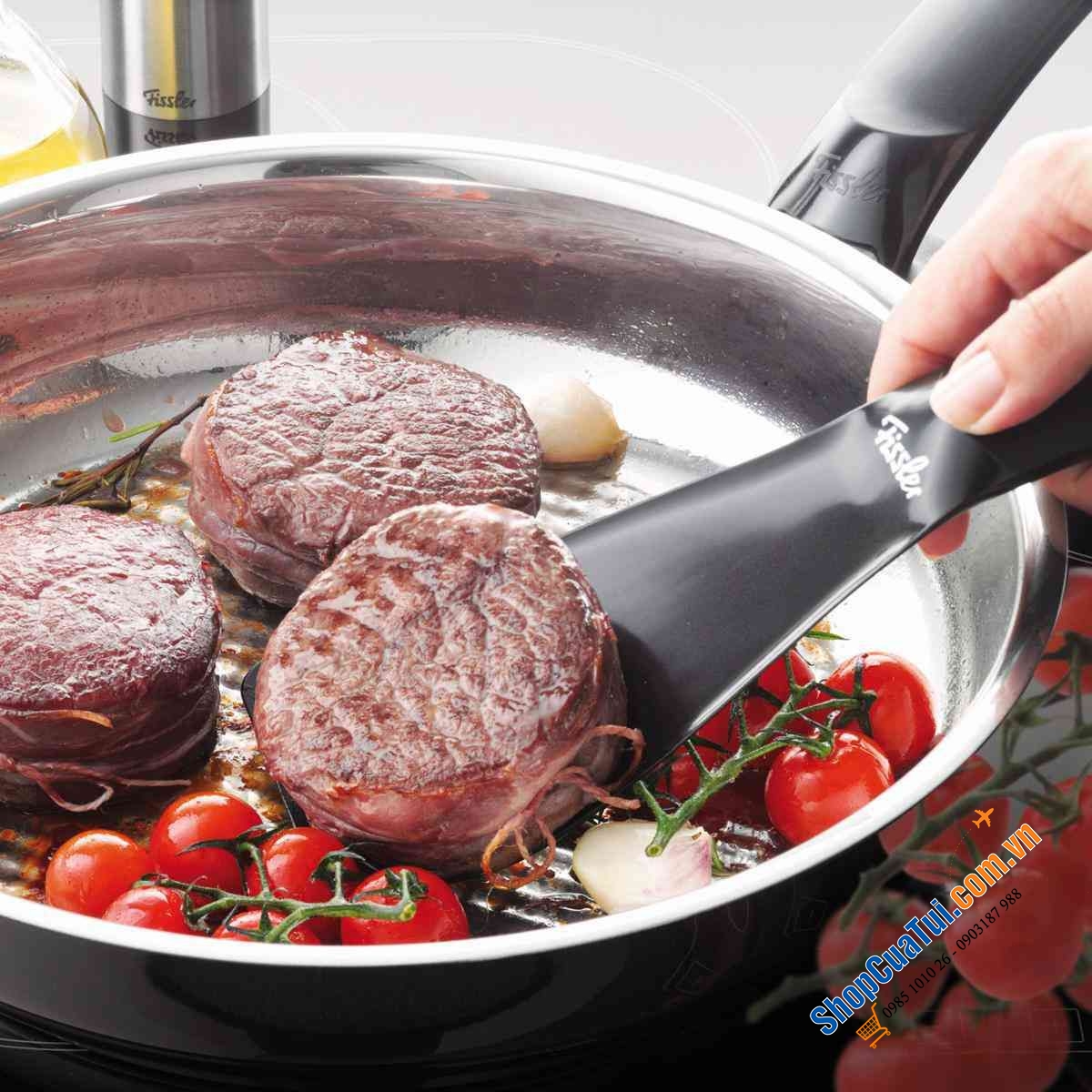 CHẢO FISSLER INOX CRISPY STEELUX PREMIUM 24 CM - Made in Germany dập đáy