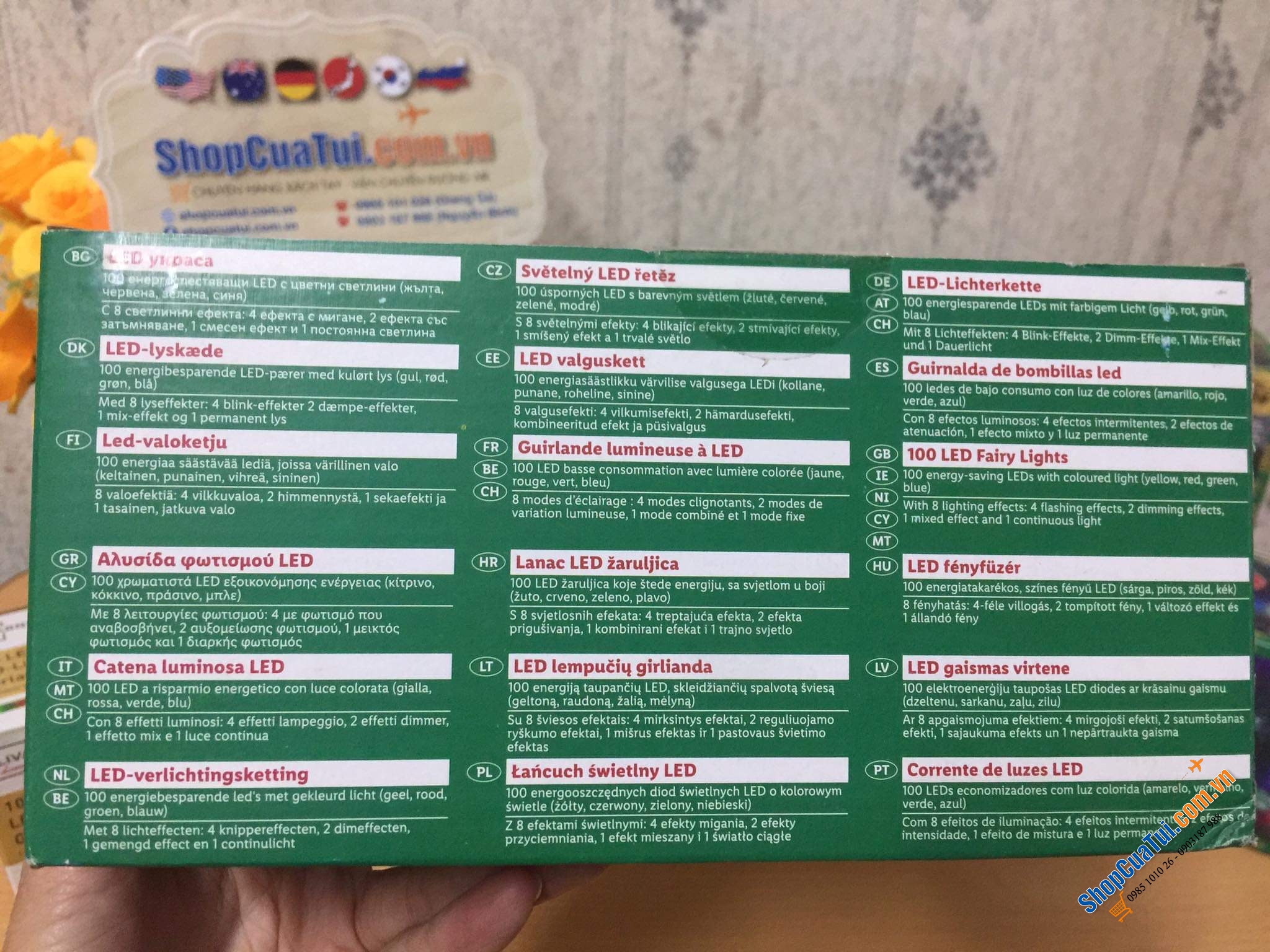 SET ĐÈN LIVARNO NHIỀU MÀU 100 bóng LED dài 10 mét - TRANG TRÍ CÂY THÔNG NOEL, CÂY QUẤT TẾT