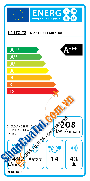 Máy rửa bát Miele 7310 SCI - Made in Germany
